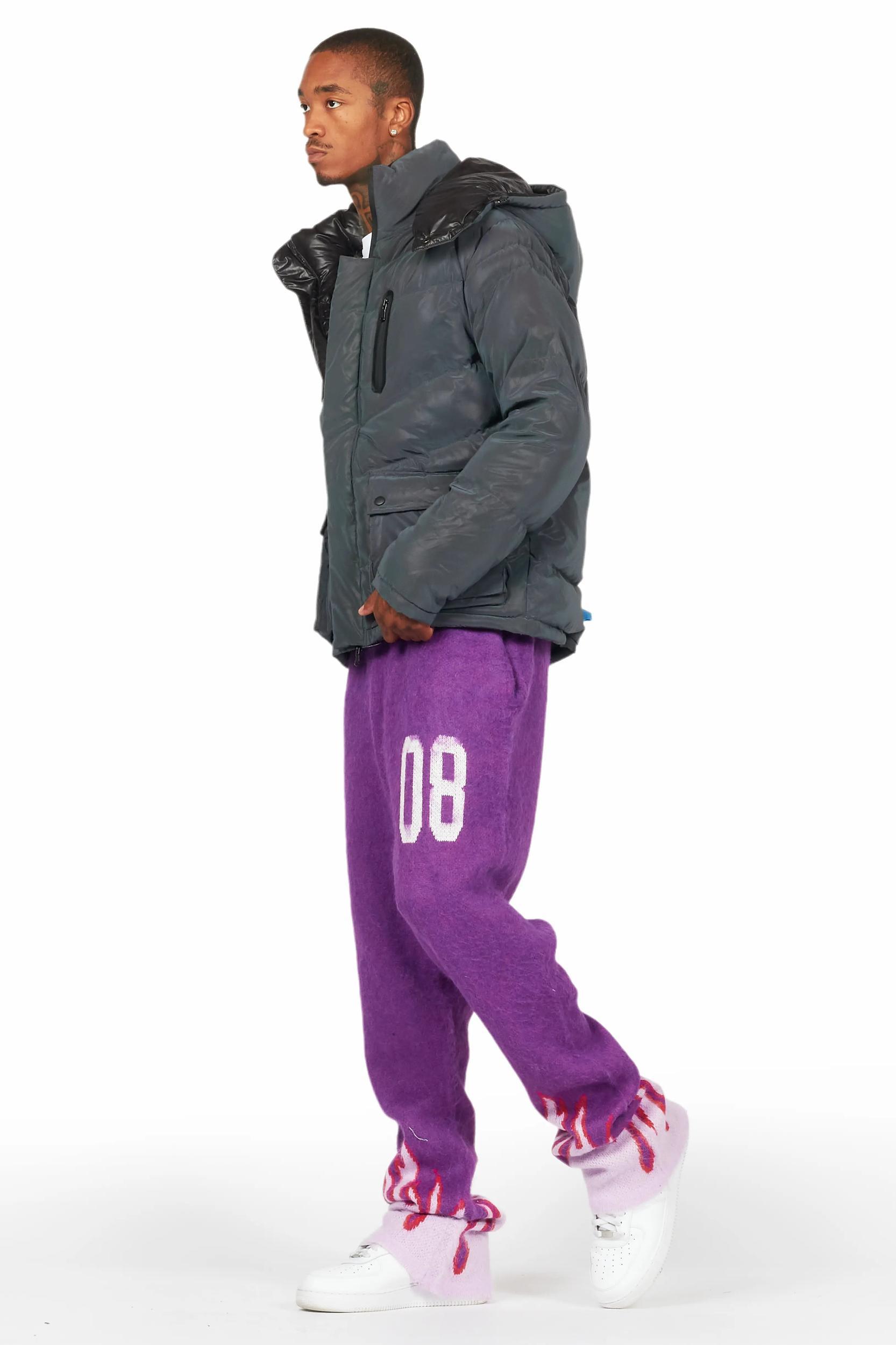 Holger Purple/Pink Graphic Stacked Flare Mohair Track Pant Male Product Image