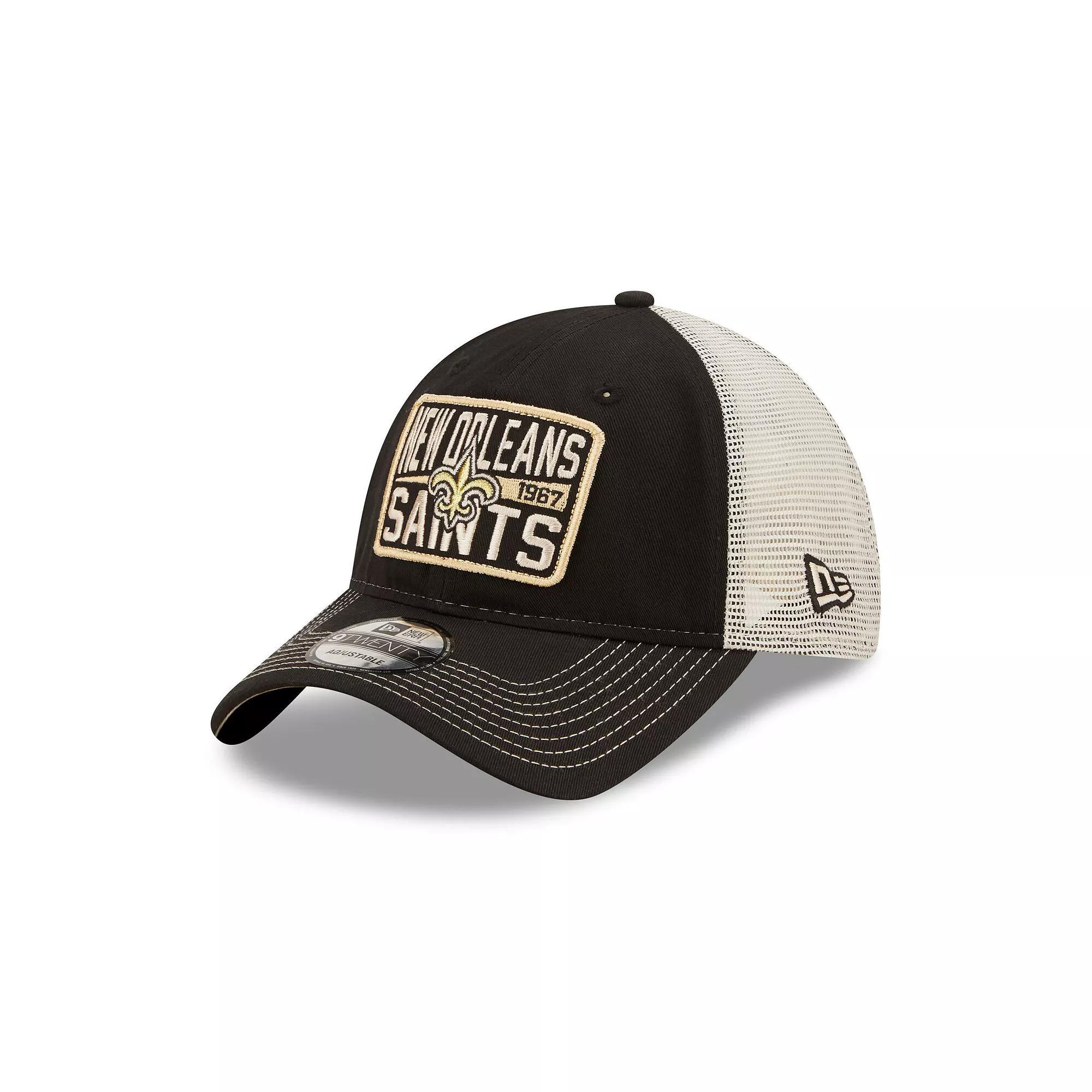 Men's New Era  Black/Natural New Orleans Saints  Devoted Trucker 9TWENTY Snapback Hat Product Image