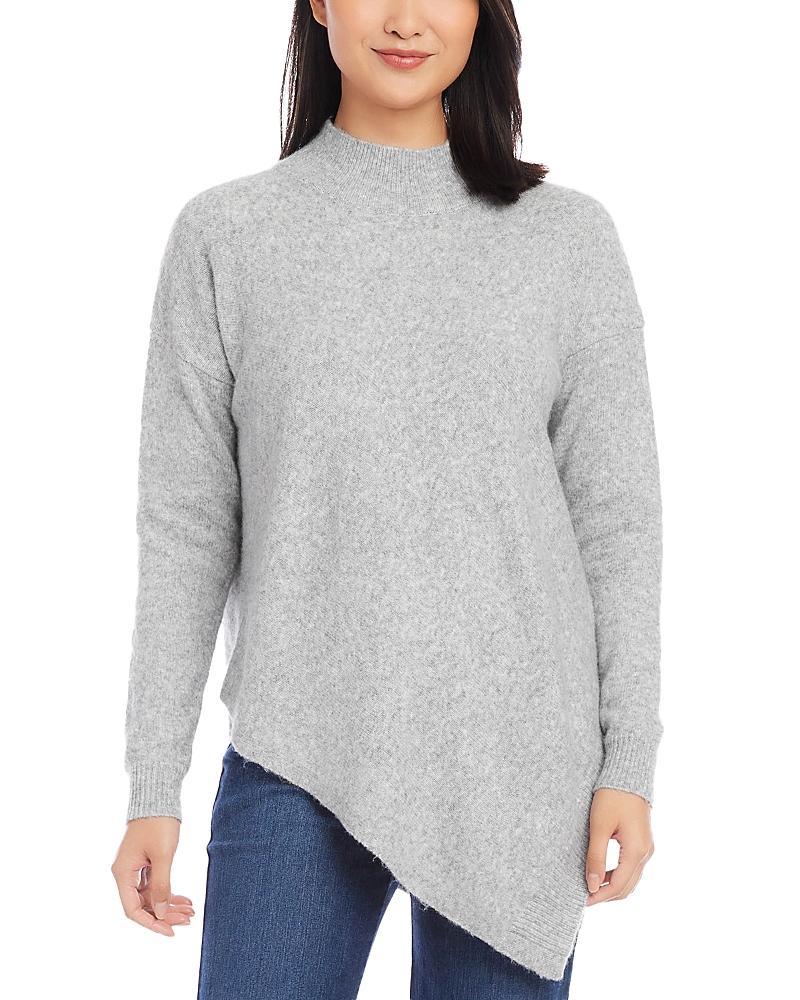 Karen Kane Asymmetric Turtleneck Sweater (Oatmeal) Women's Sweater Product Image