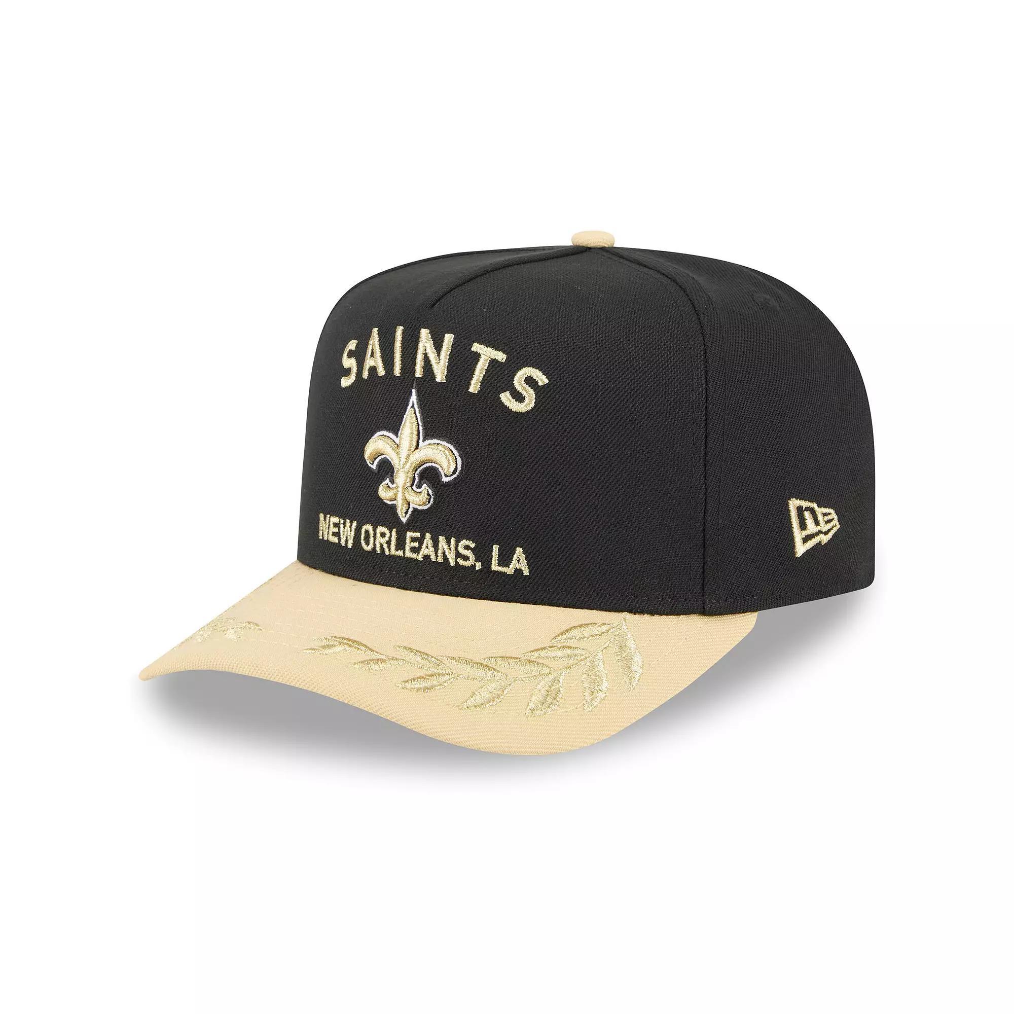 Men's New Era  Black/Gold New Orleans Saints 2025 NFL Draft A-Frame 9FIFTY Snapback Hat Product Image