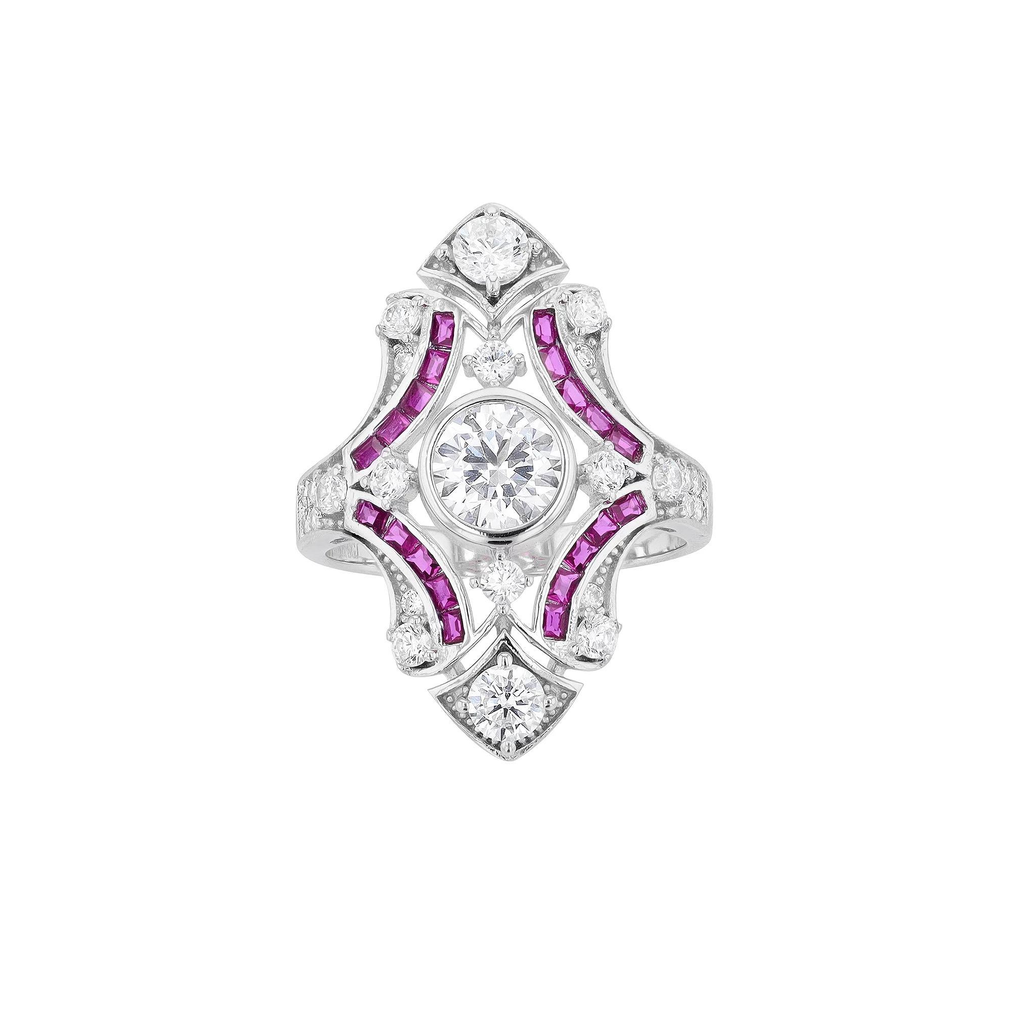 Sterling Silver Pink & Clear Cubic Zirconia Cocktail Ring, Womens Product Image