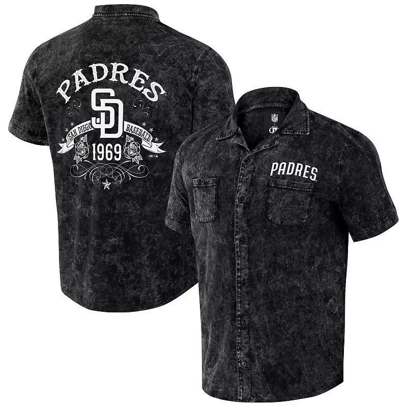 Men's Darius Rucker Collection by Fanatics  Black San Diego Padres Denim Team Color Button-Up Shirt, Size: Small Product Image
