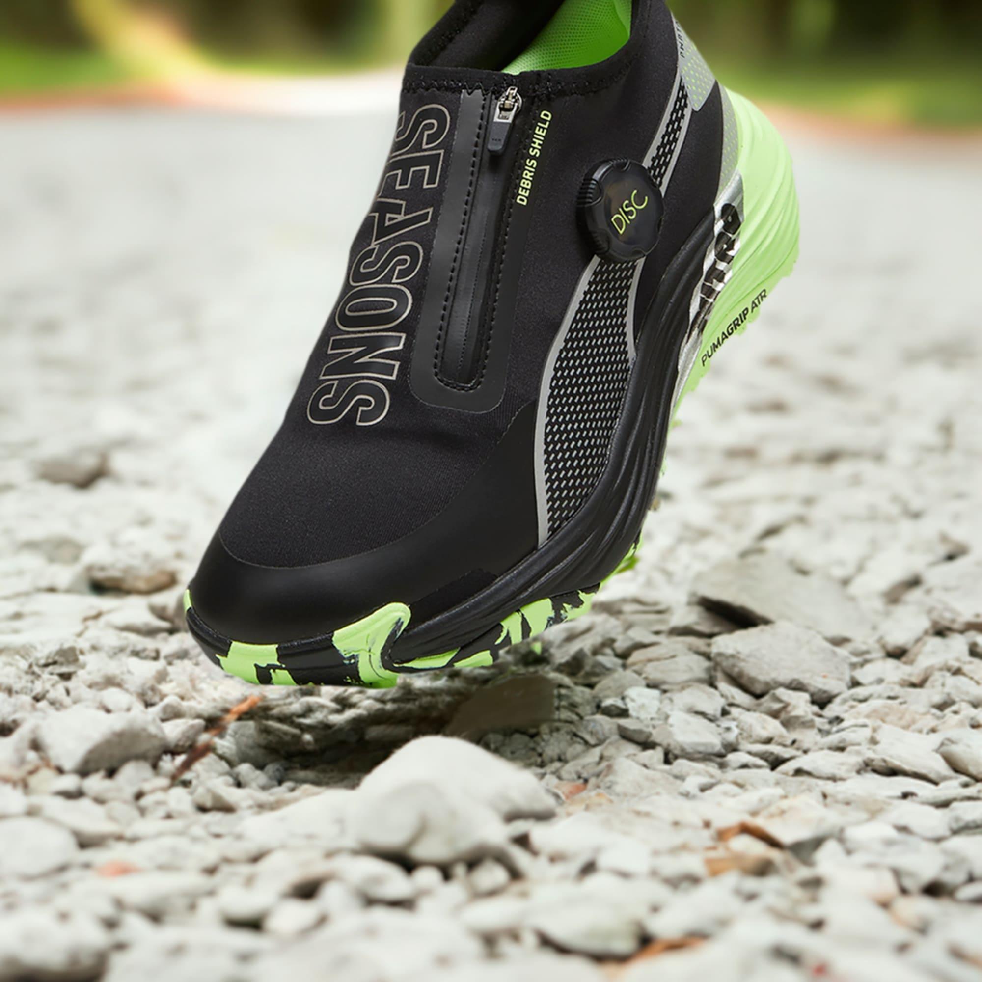 PUMA SEASONS Voyage NITROâ¢ 3 Disc Trail Running Women's Shoes in Black/Fizzy Apple/Silver Product Image