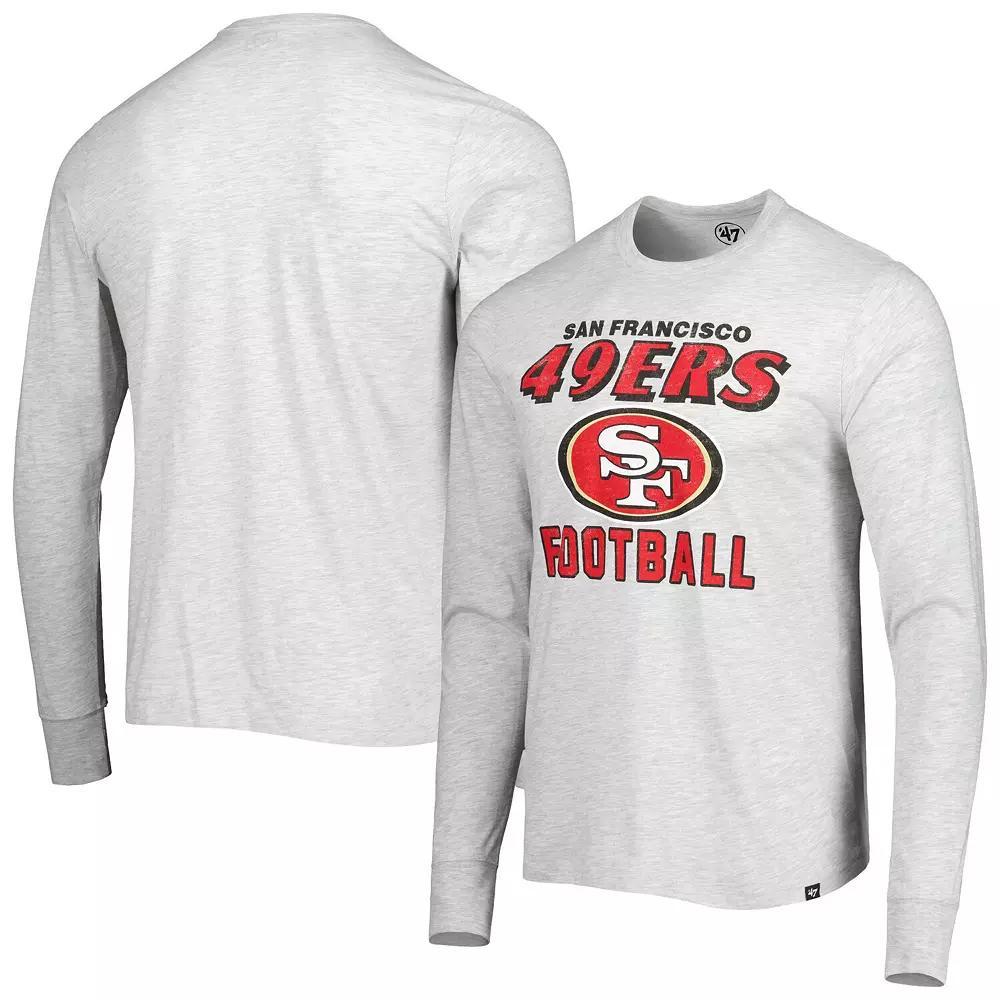 Men's '47 Heathered Gray San Francisco 49ers Dozer Franklin Long Sleeve T-Shirt, Size: XL, Grey Product Image