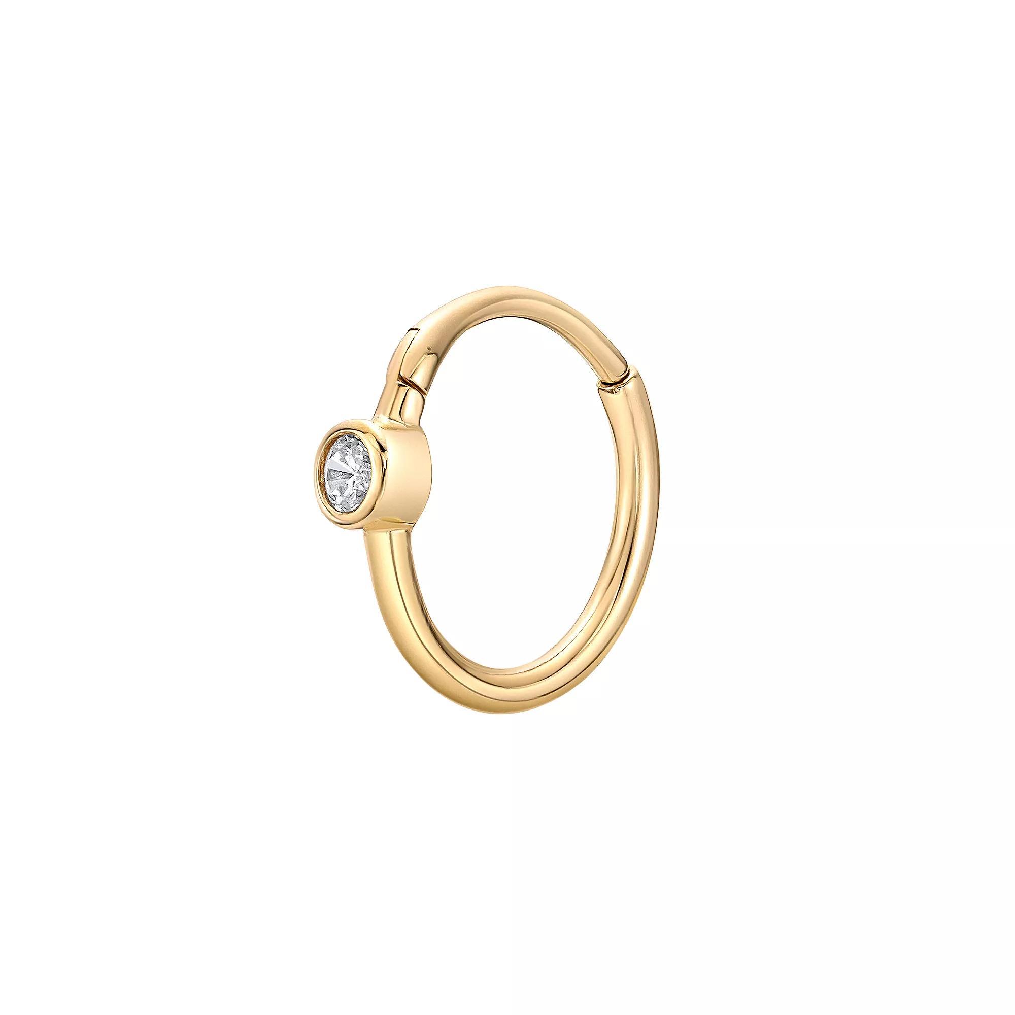 Lila Moon 14k Gold Cubic Zirconia Multi Purpose Clicker Earring, Womens, White Product Image