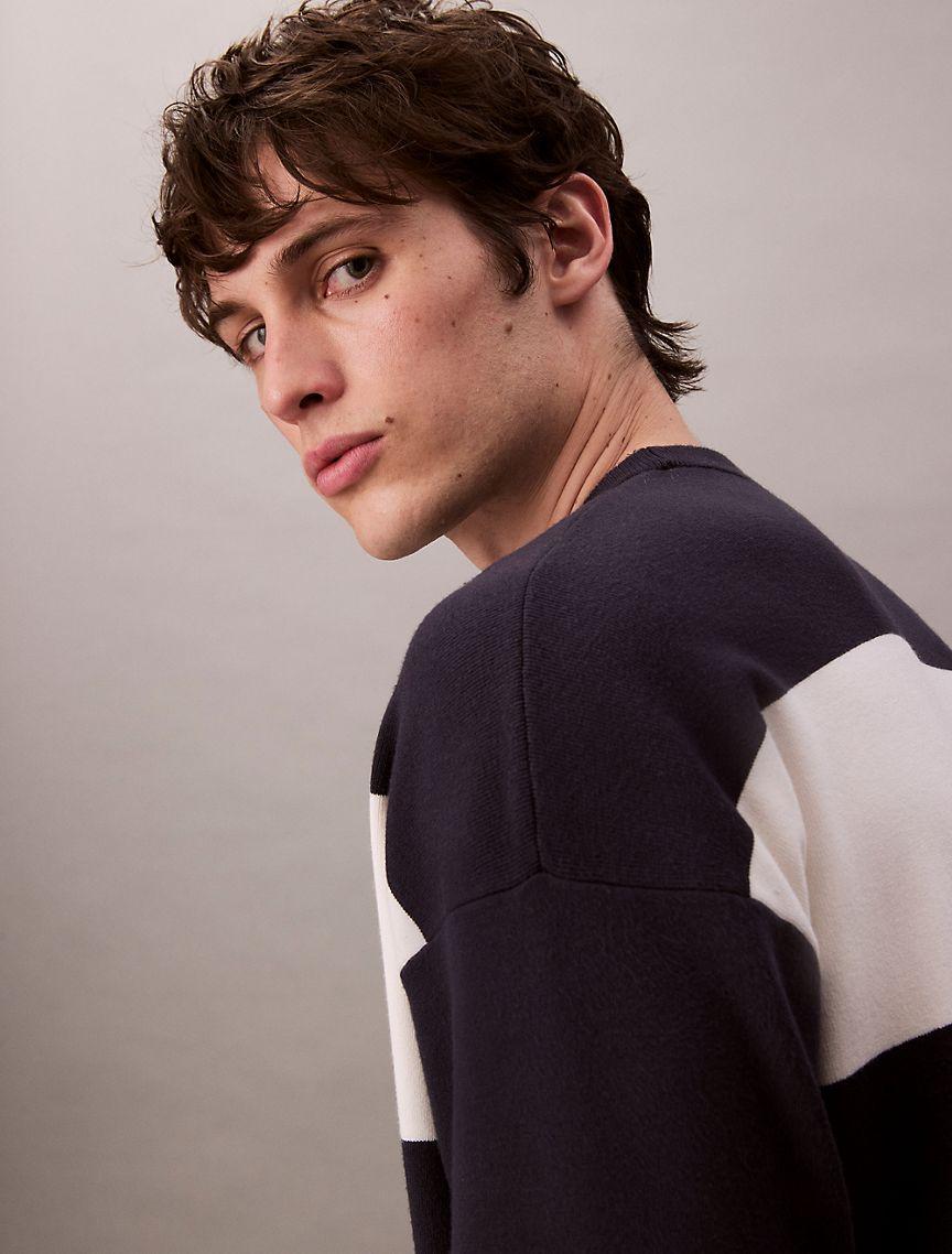 Tech Knit Stripe Relaxed Sweater Product Image