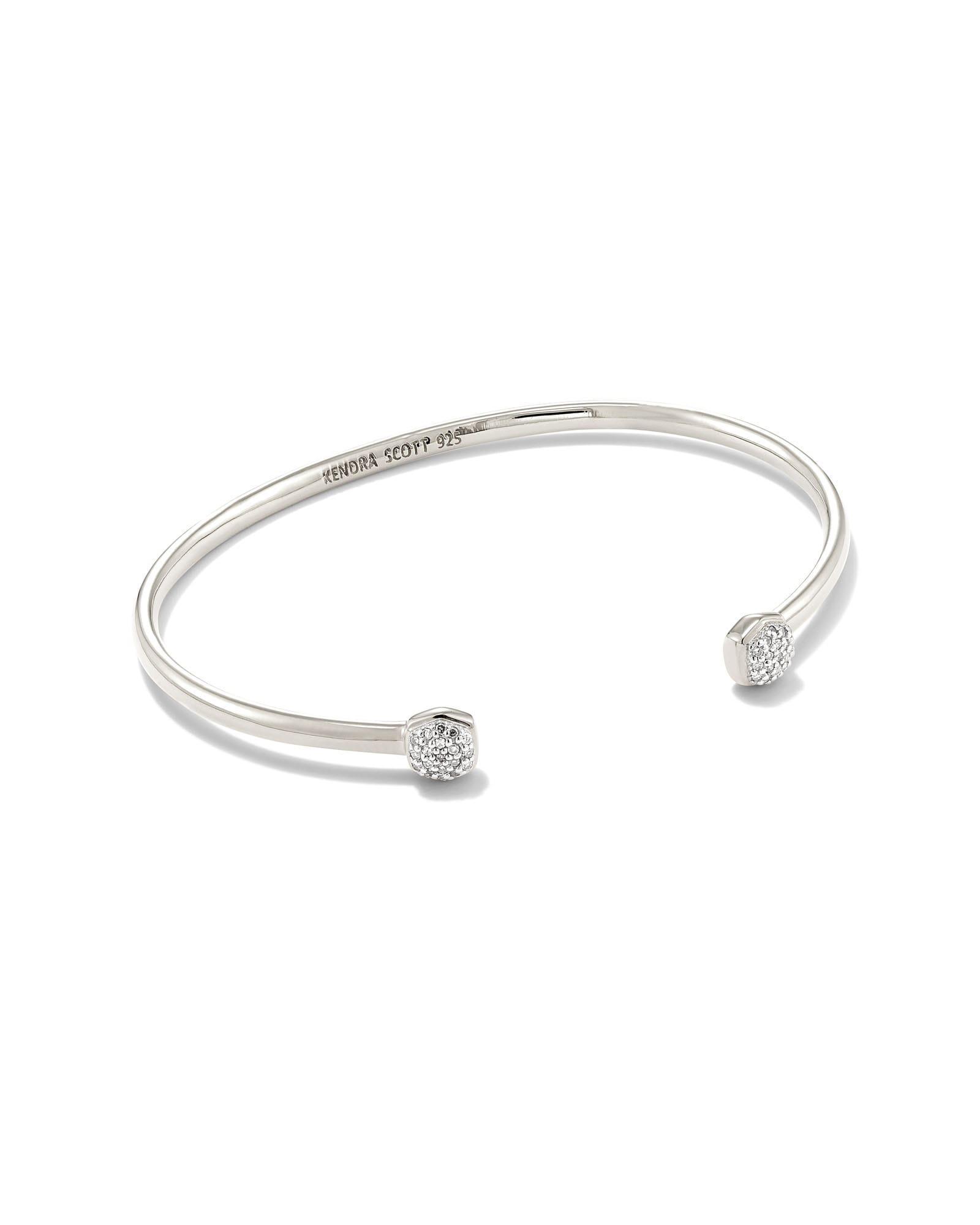 Davie 18k Yellow Gold Vermeil Double Diamond Cuff Bracelet in White Diamond Product Image