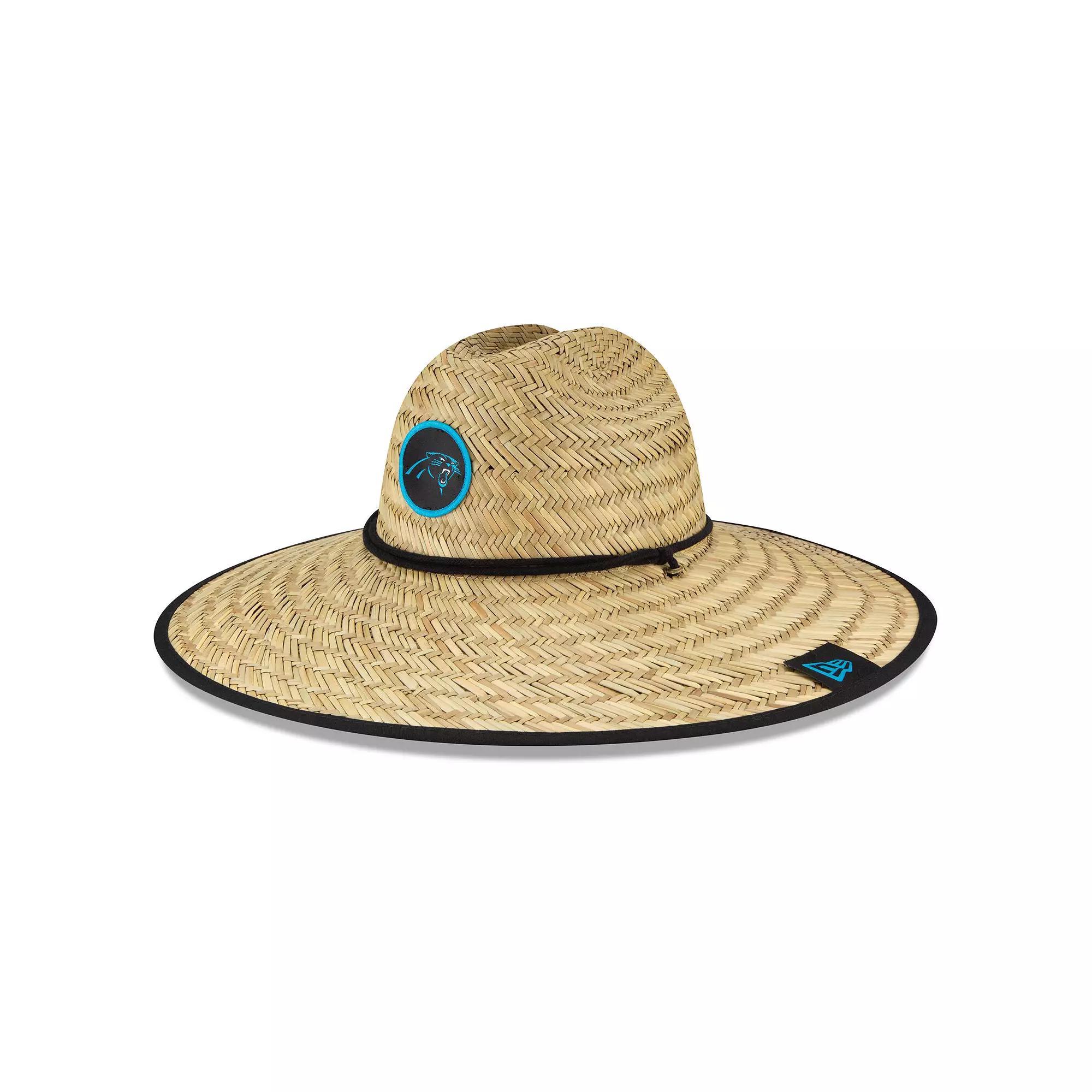 Mens New Era Natural Carolina Panthers NFL Training Camp Official Straw Lifeguard Hat Product Image