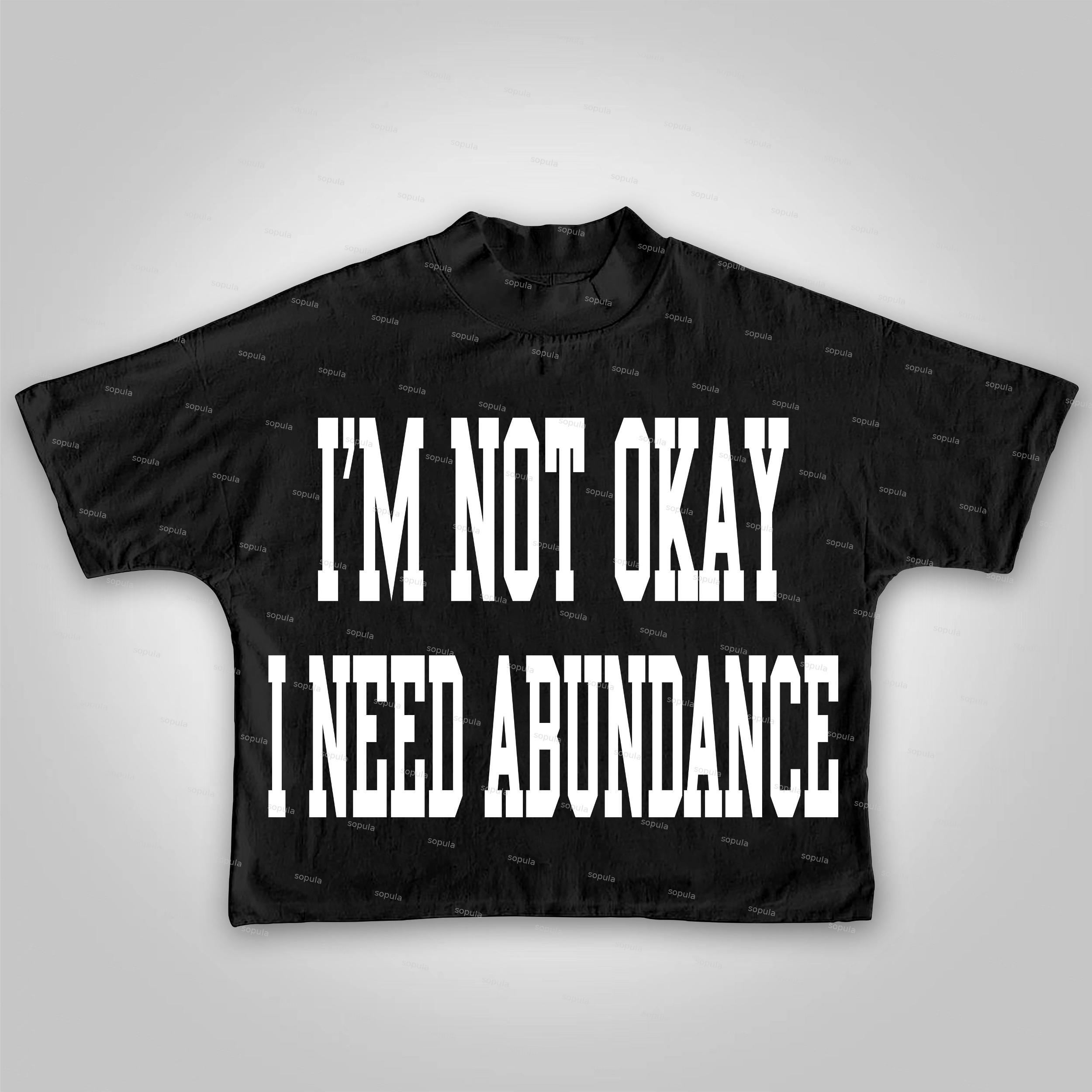 Sopula I'm Not Okay I Need Abundance Pattern Cropped T-shirt Product Image