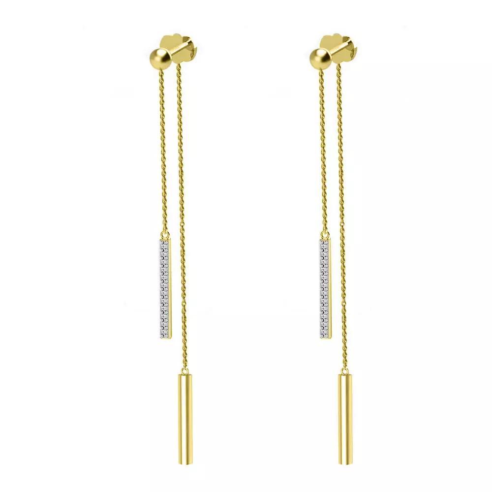 10k Gold Diamond Drop Earrings, Women's Product Image