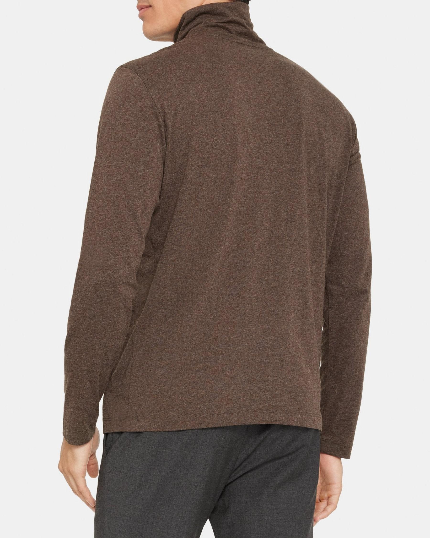 Turtleneck Long-Sleeve Tee in Ribbed Pima Cotton Product Image