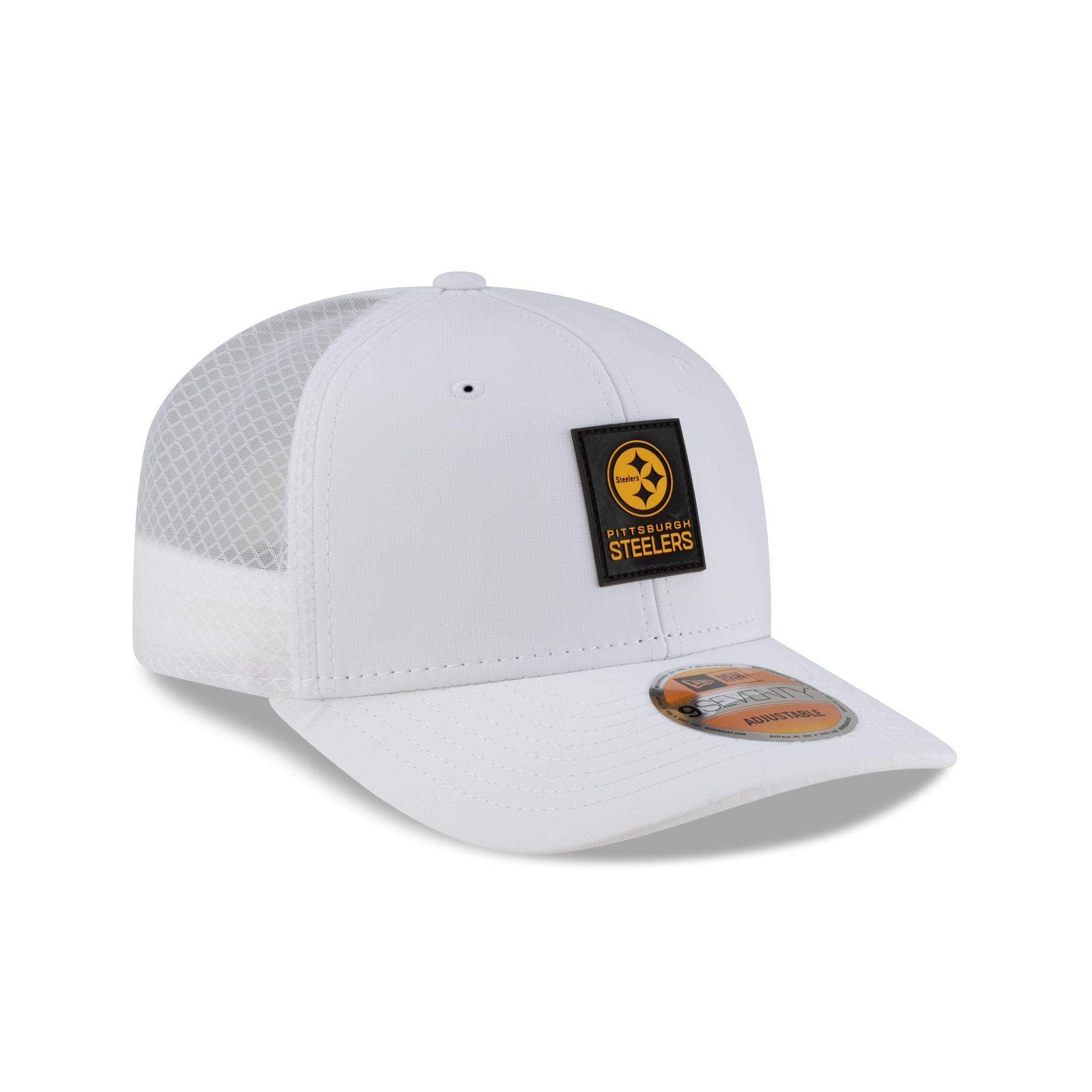 Pittsburgh Steelers 2025 Sideline Hot Weather White 9SEVENTY Trucker Hat Male Product Image