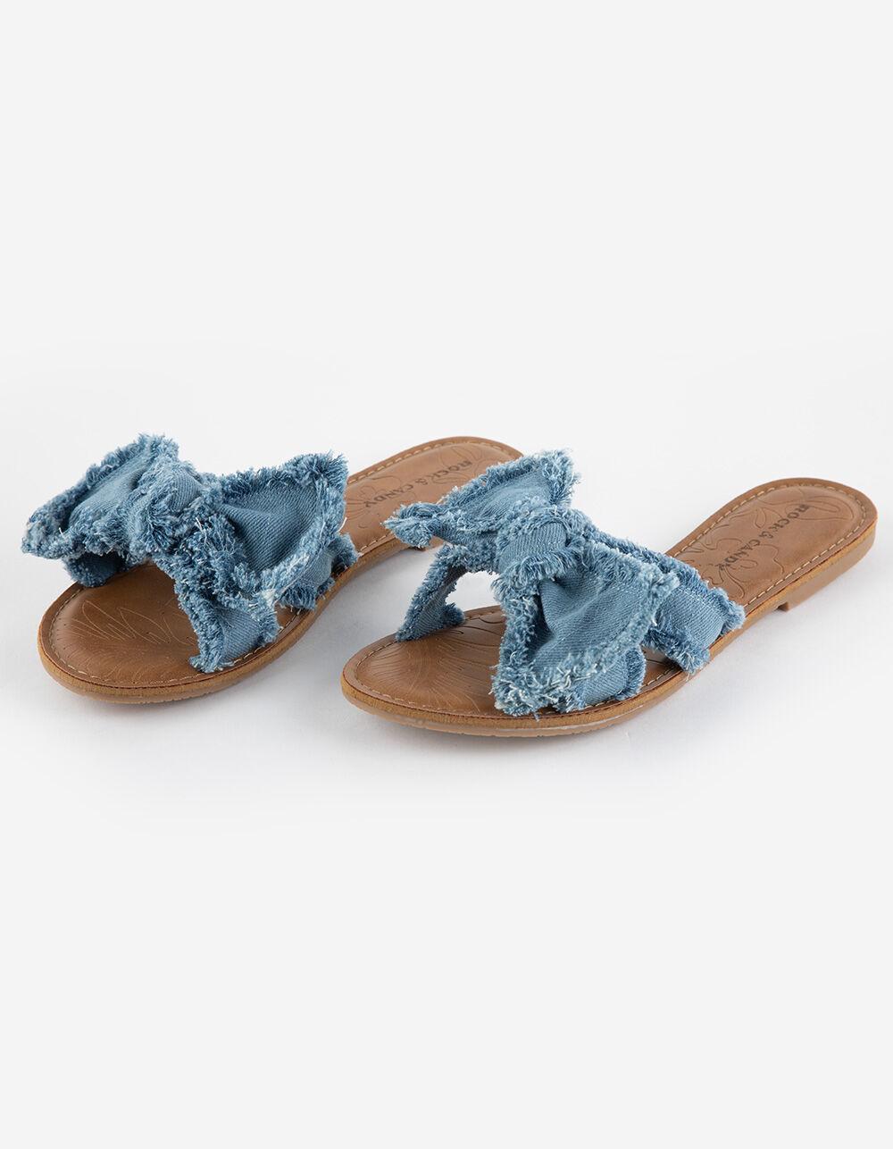 ROCK & CANDY Laze Bow Womens Sandals - BLUE DENIM Product Image