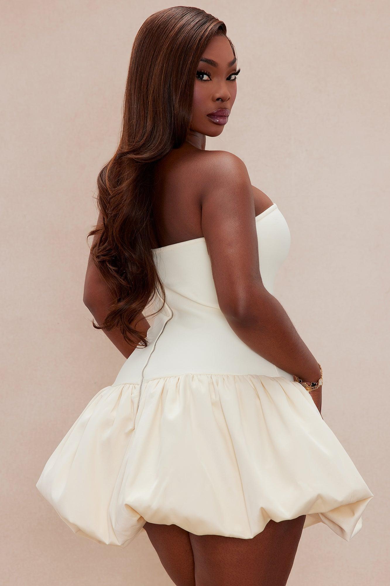 Bridgette Bandage Mini Dress - Cream Product Image
