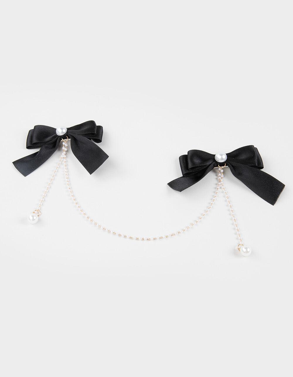 FULL TILT 2 Pack Connected Pearl Bow Set - BLACK Product Image