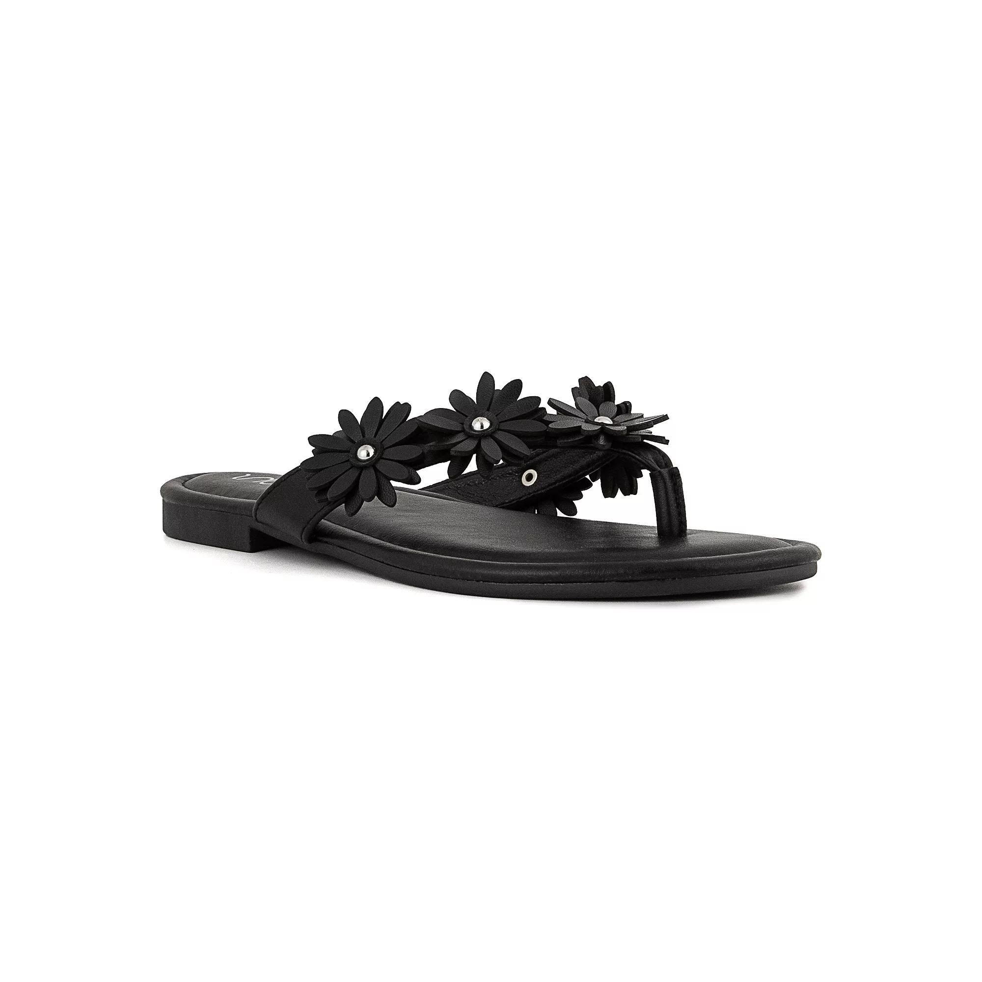 sugar Finnesse Women's Thong Sandals, Size: 6.5, Black Product Image