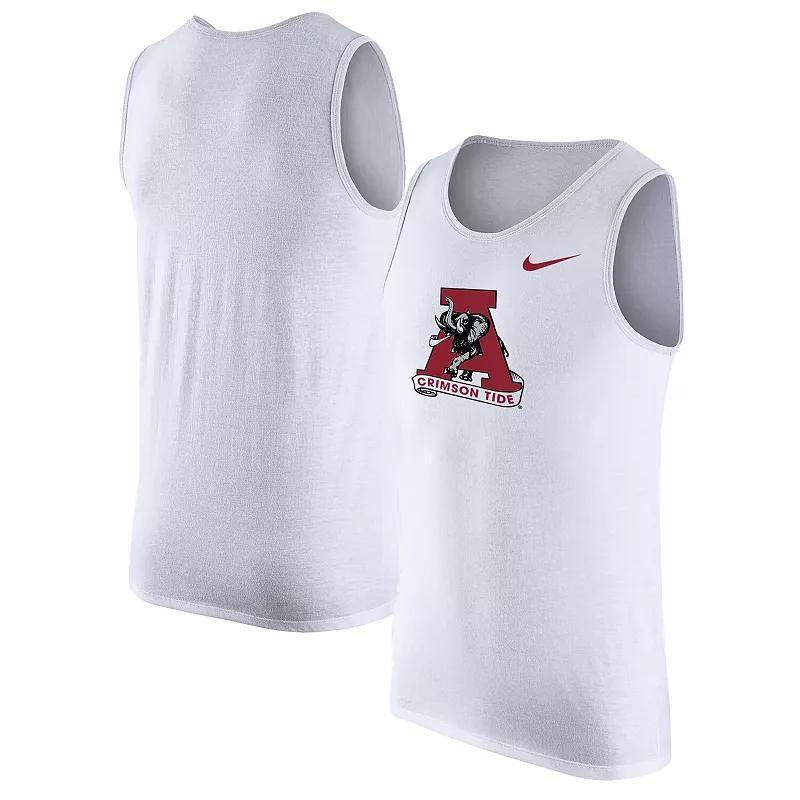 Men's Nike White Alabama Crimson Tide Vintage Logo Performance Tank Top, Size: Small Product Image