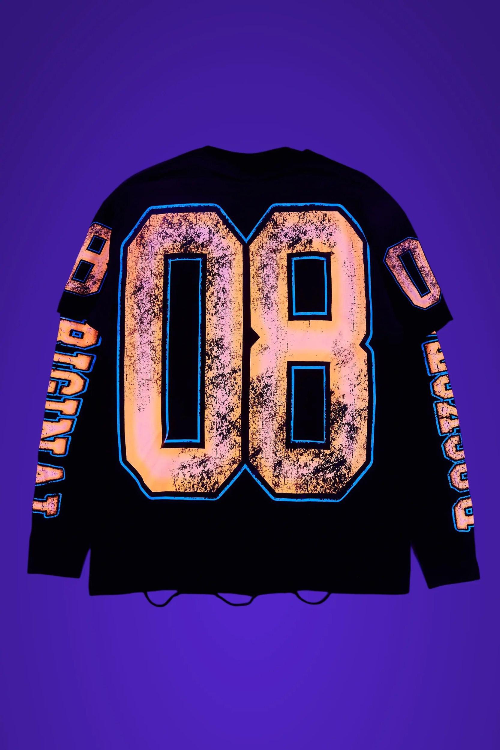 Fields Black/Orange Long Sleeve Graphic T-Shirt Male Product Image