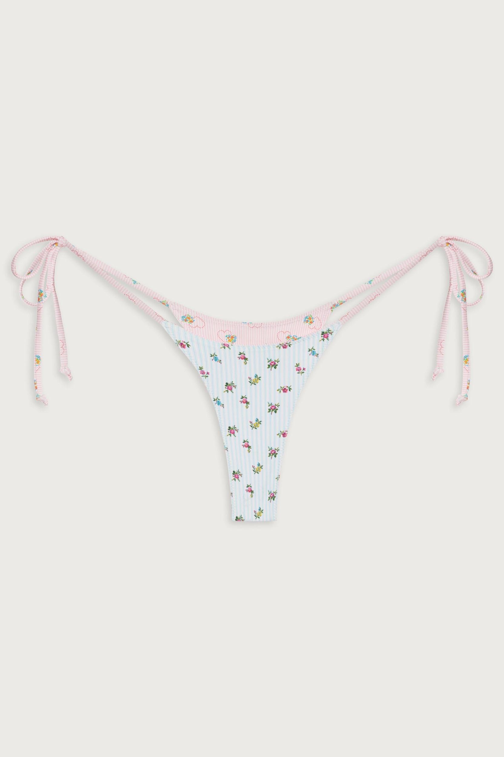 Divine Reversible Skimpy Bikini Bottom - Sweetheart Stripe Product Image