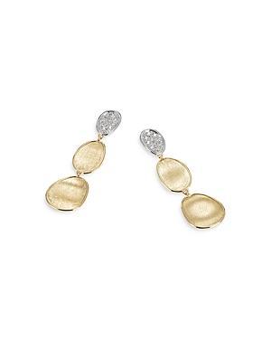 Marco Bicego 18K Yellow & White Gold Lunaria Diamond Drop Earrings Product Image
