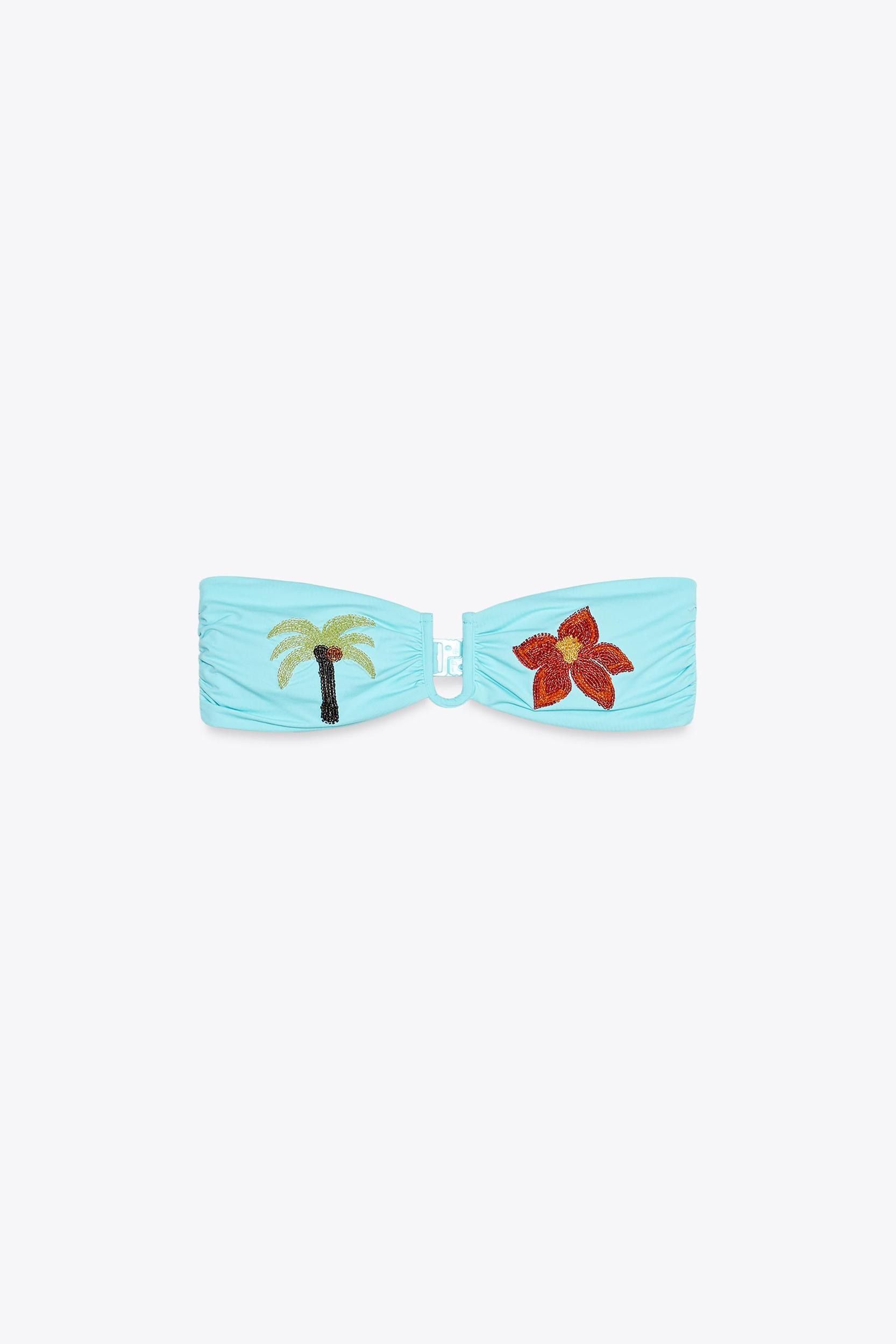 PALM TREE BEADED BIKINI TOP Product Image