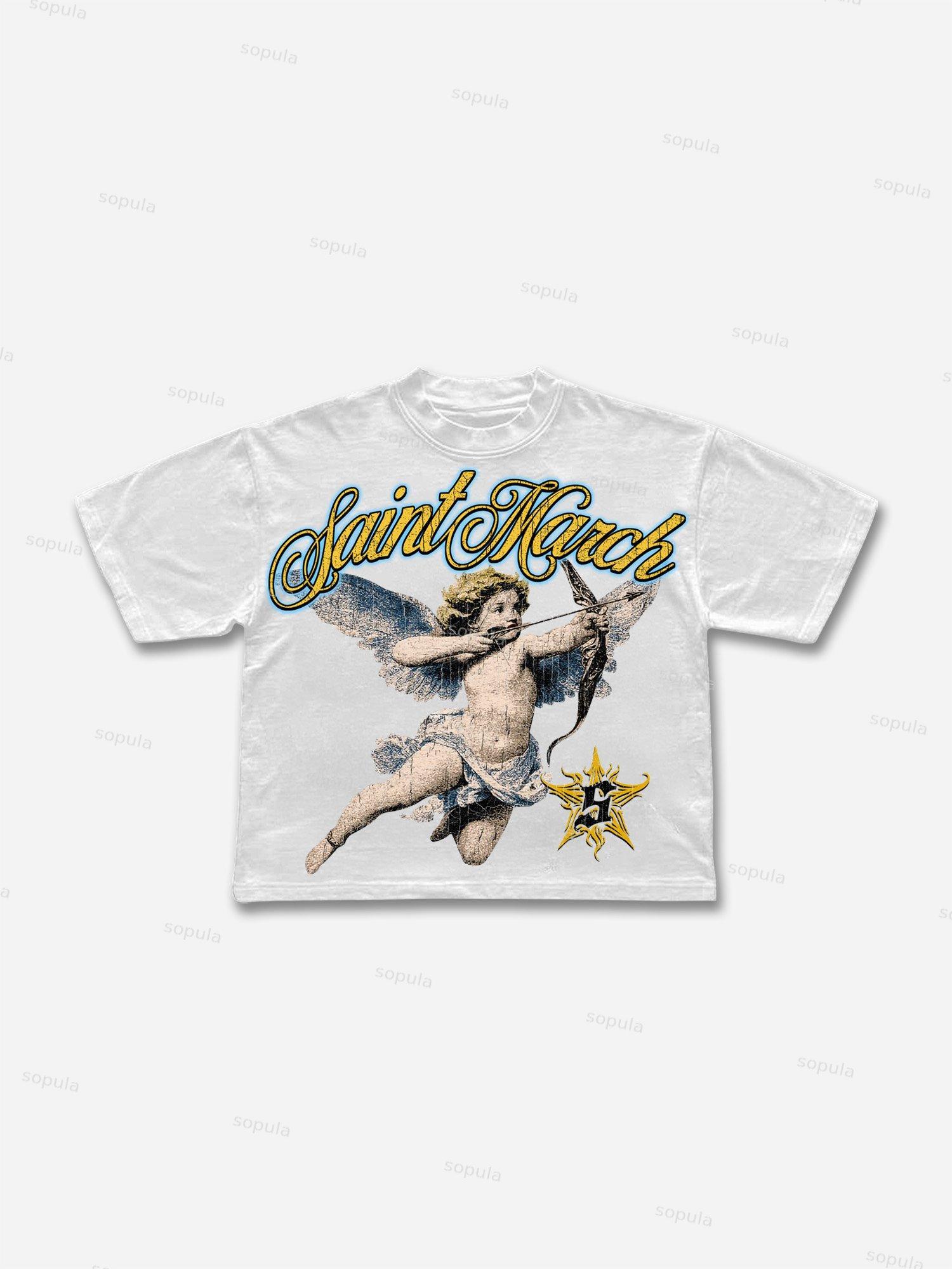 Saint March Angel Graphic Cropped T-shirt Product Image