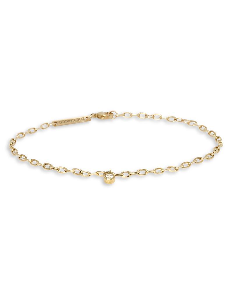 Zoe Chicco 14K Yellow Gold Diamond Dangle Oval Link Bracelet Product Image