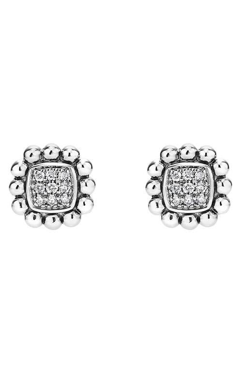 LAGOS Caviar Spark Diamond Square Stud Earrings In Silver/diamond Product Image