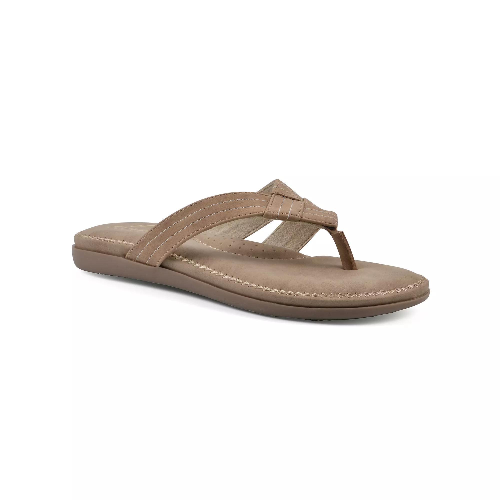 Cliffs by White Mountain Fateful Women's Comfort Thong Sandals, Size: 9.5, Natural Nubuck Product Image