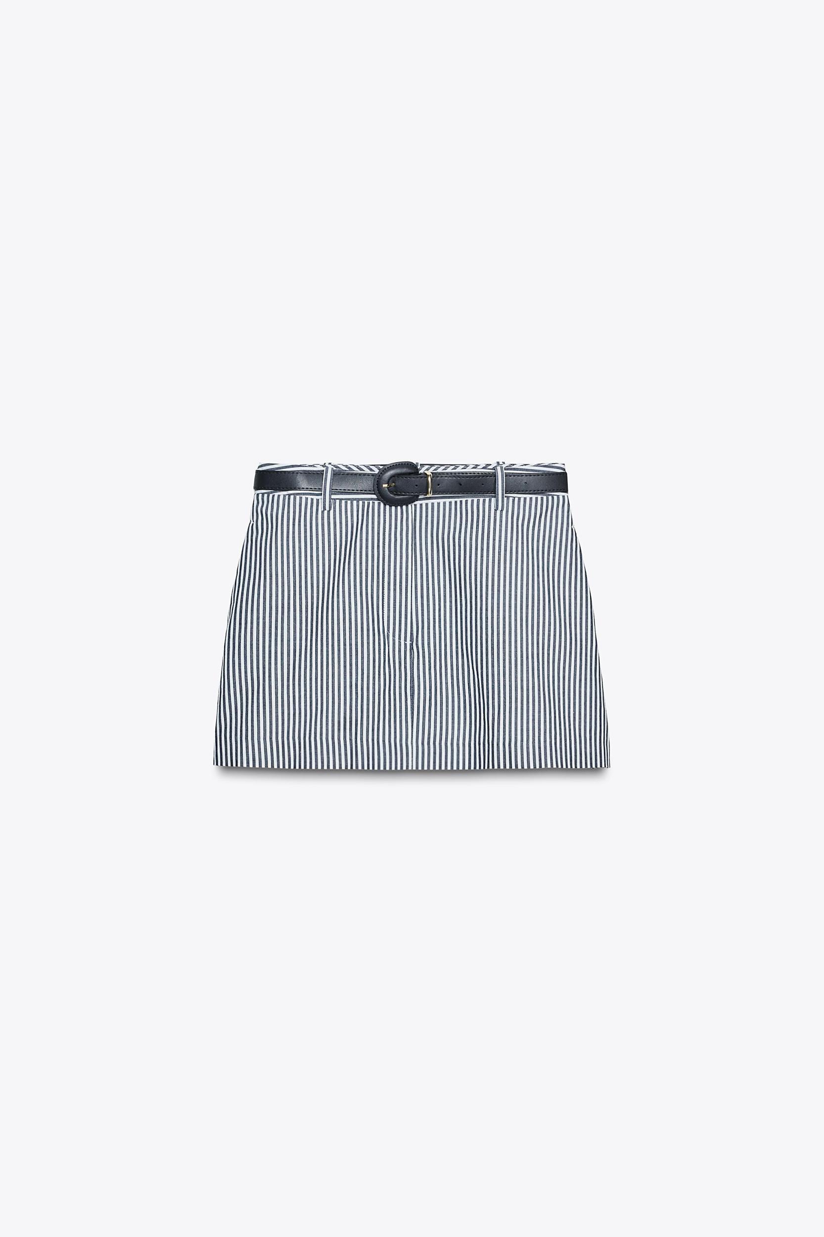 STRIPED BELTED CULOTTES Product Image