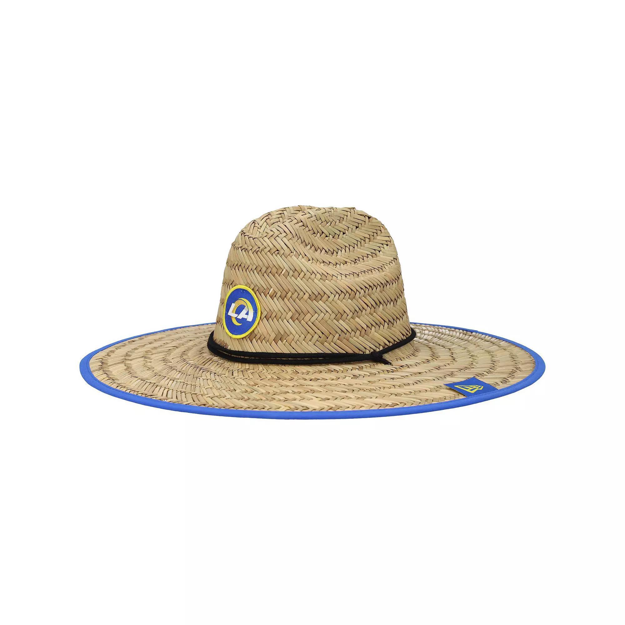 Men's New Era Natural Los Angeles Rams NFL Training Camp Official Straw Lifeguard Hat, Beige Product Image