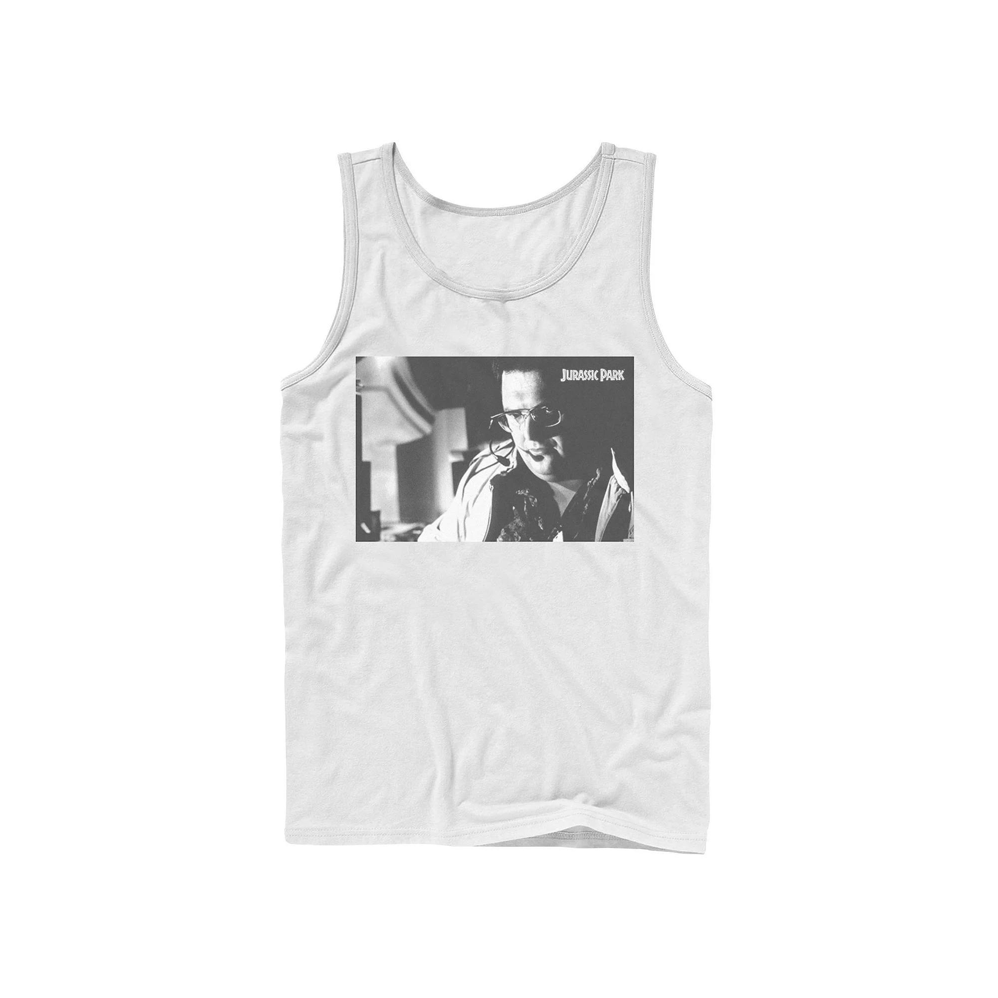 Men's Jurassic Park Dennis Nedry Computer Work Graphic Tank Top, Size: Small, Blue Product Image
