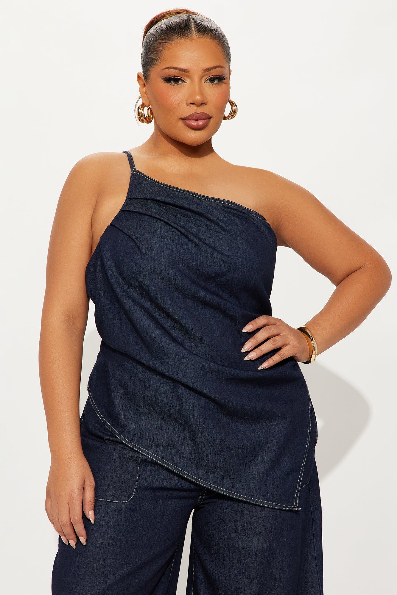 Jenni Dark Wash Wide Leg Pant Set - Dark Wash Product Image