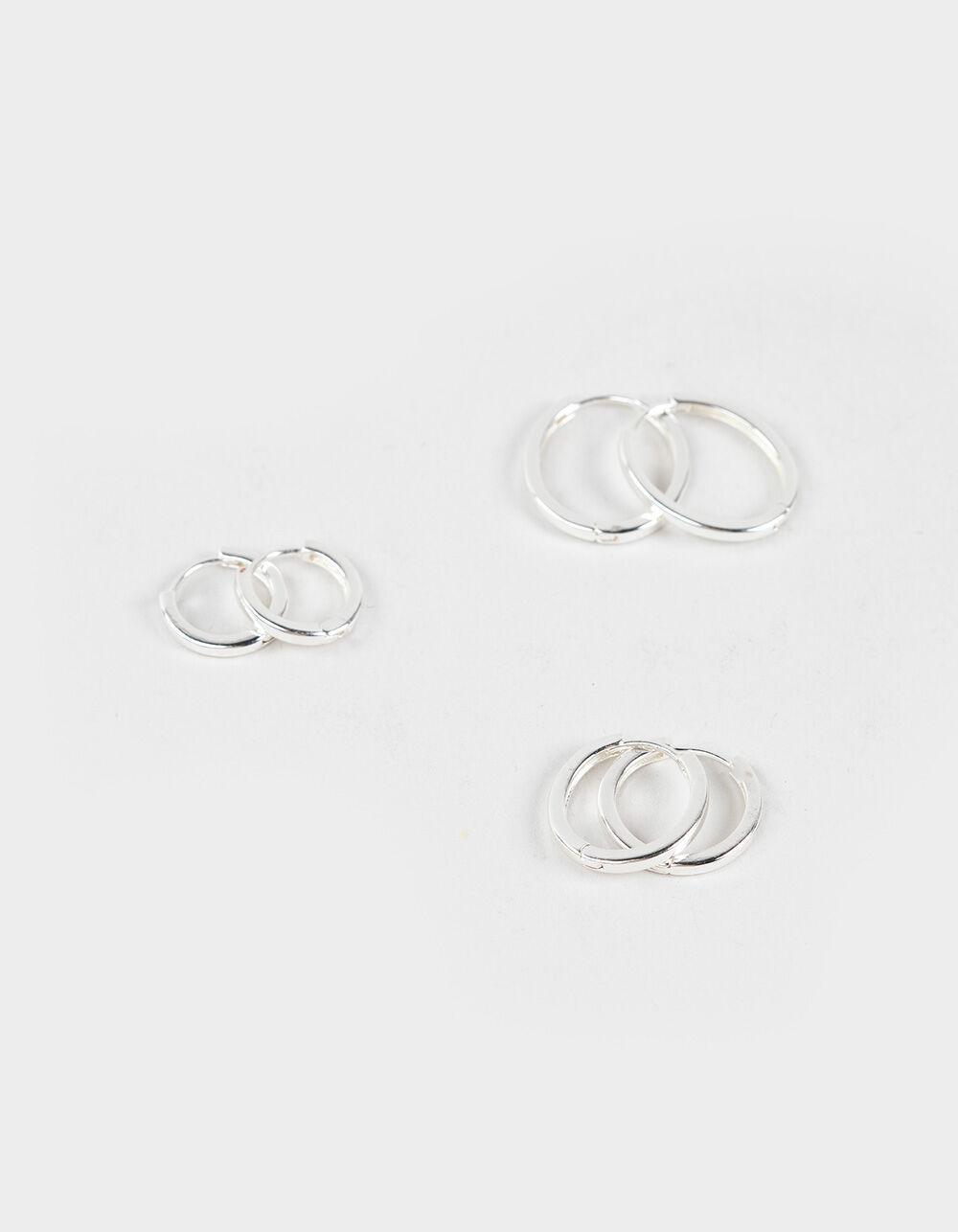 FULL TILT 3 Pack 14K White Gold Dipped Hoop Earring Set Product Image