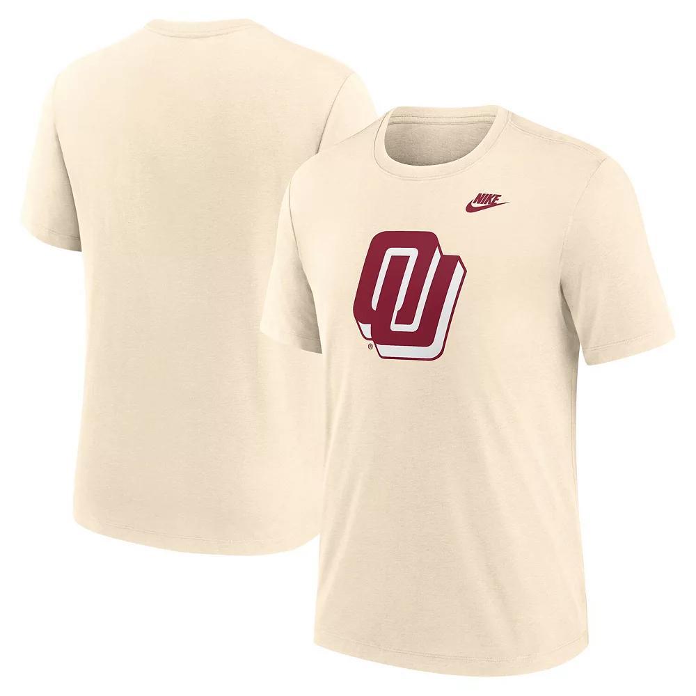 Men's Nike Cream Oklahoma Sooners Vault Logo Tri-Blend T-Shirt, Size: XL, Beige Product Image