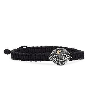 David Yurman Mens 18K Yellow Gold & Sterling Silver Waves Nylon Weaved Bolo Bracelet Product Image