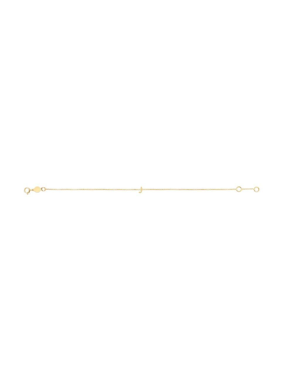 Womens 14K Yellow Gold Initial Charm Bracelet Product Image