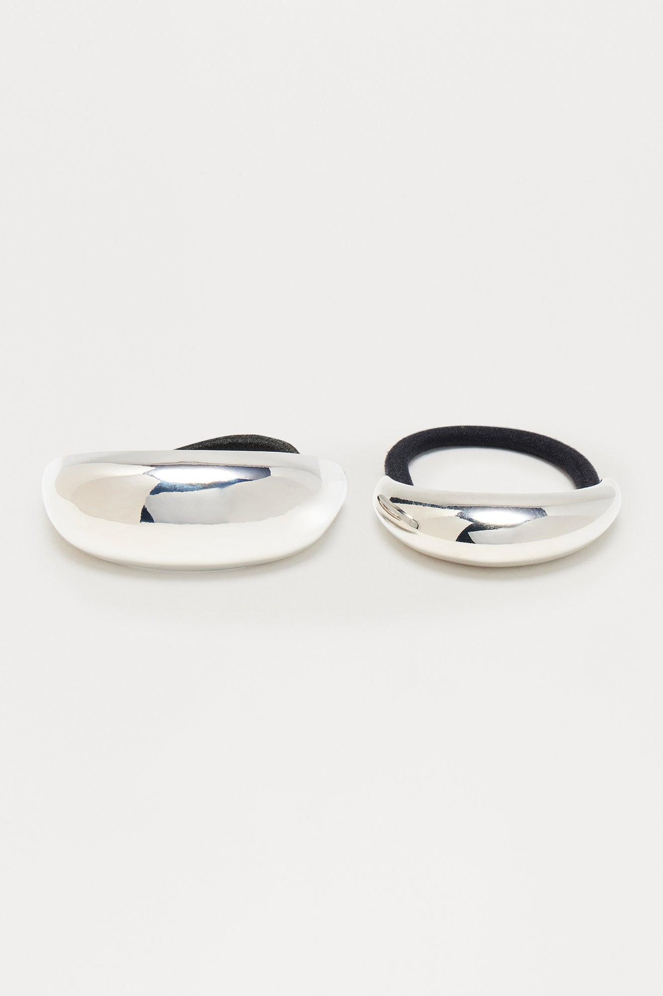 Hooked On You 2 Piece Scrunchie Set - Silver Product Image