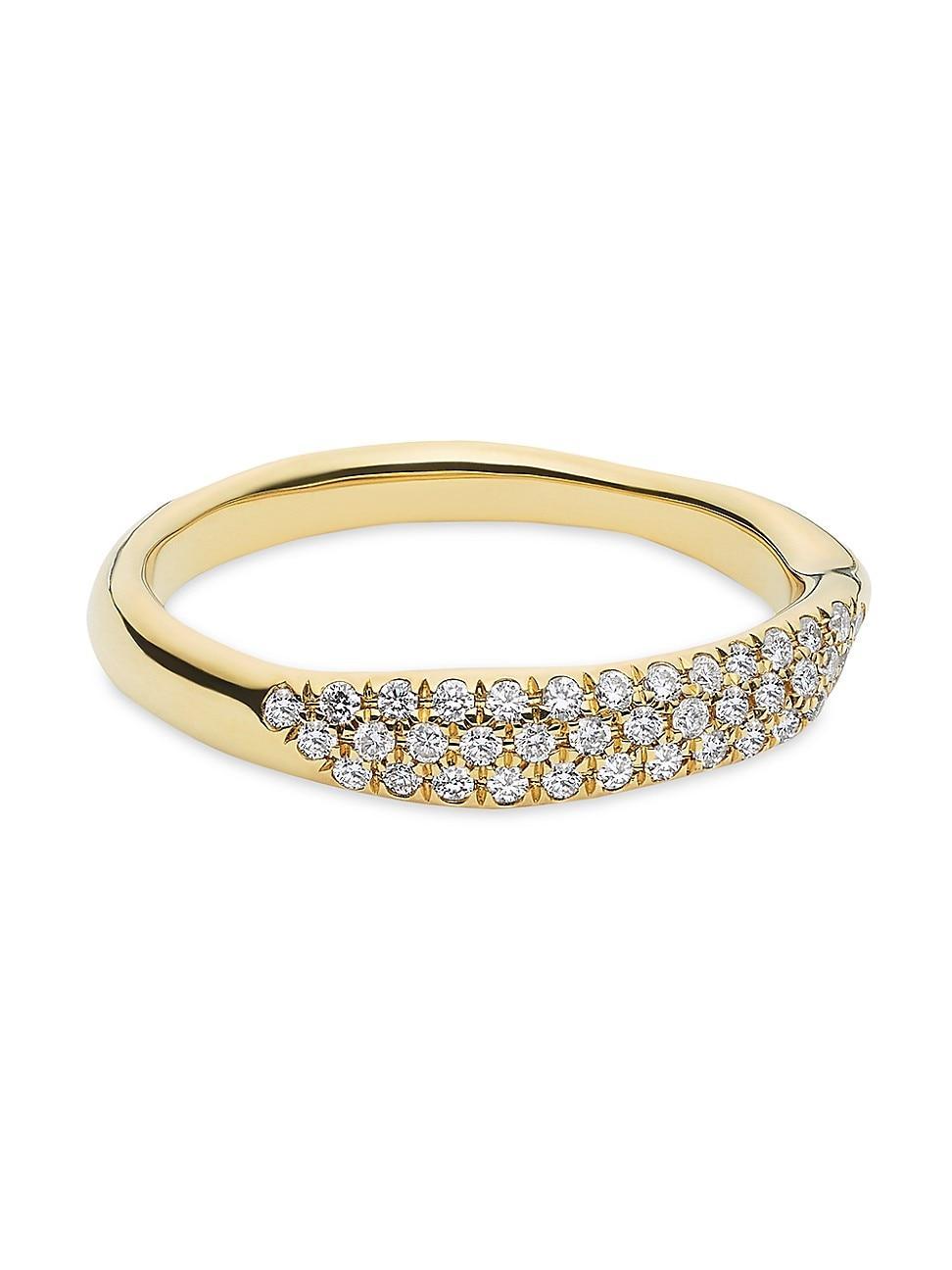 Squiggle Band Ring in 18K Gold with Diamonds Product Image