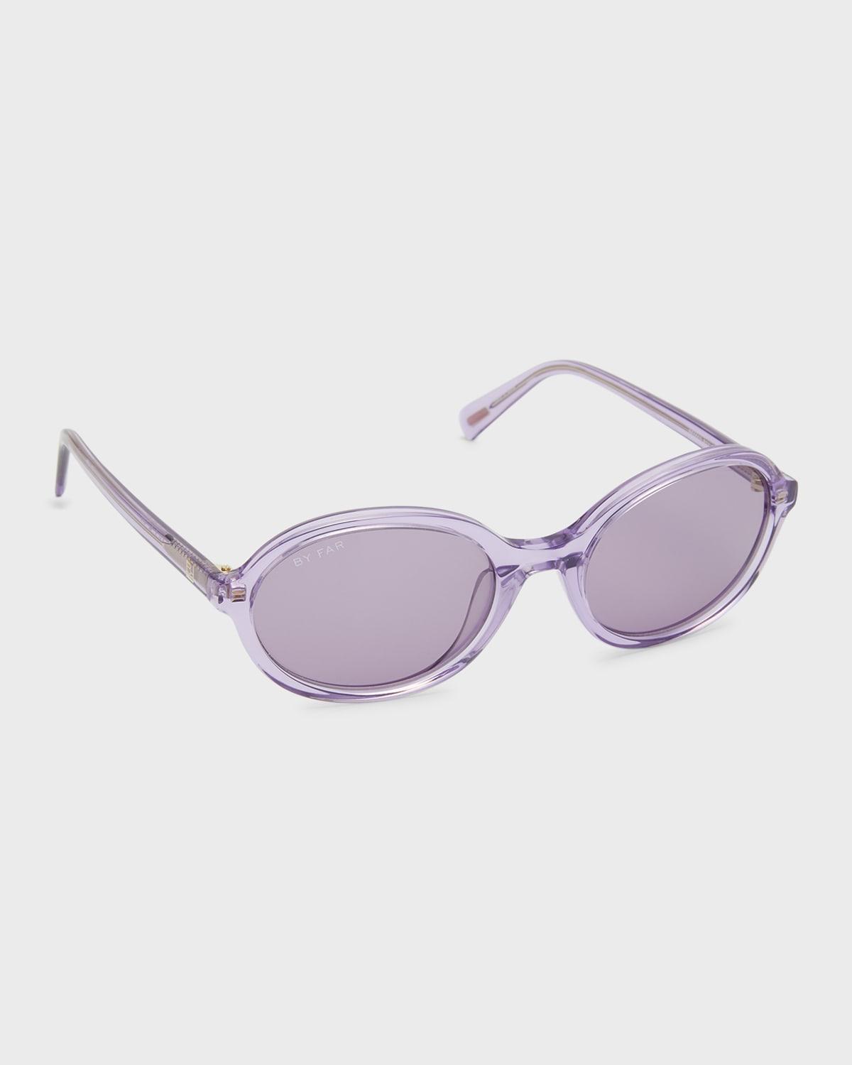 Velvet Semi-Transparent Round Acetate Sunglasses Product Image