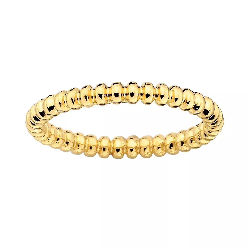 Stacks & Stones 18k Gold Over Silver Beaded Stack Ring, Women's, Size: 6 Product Image