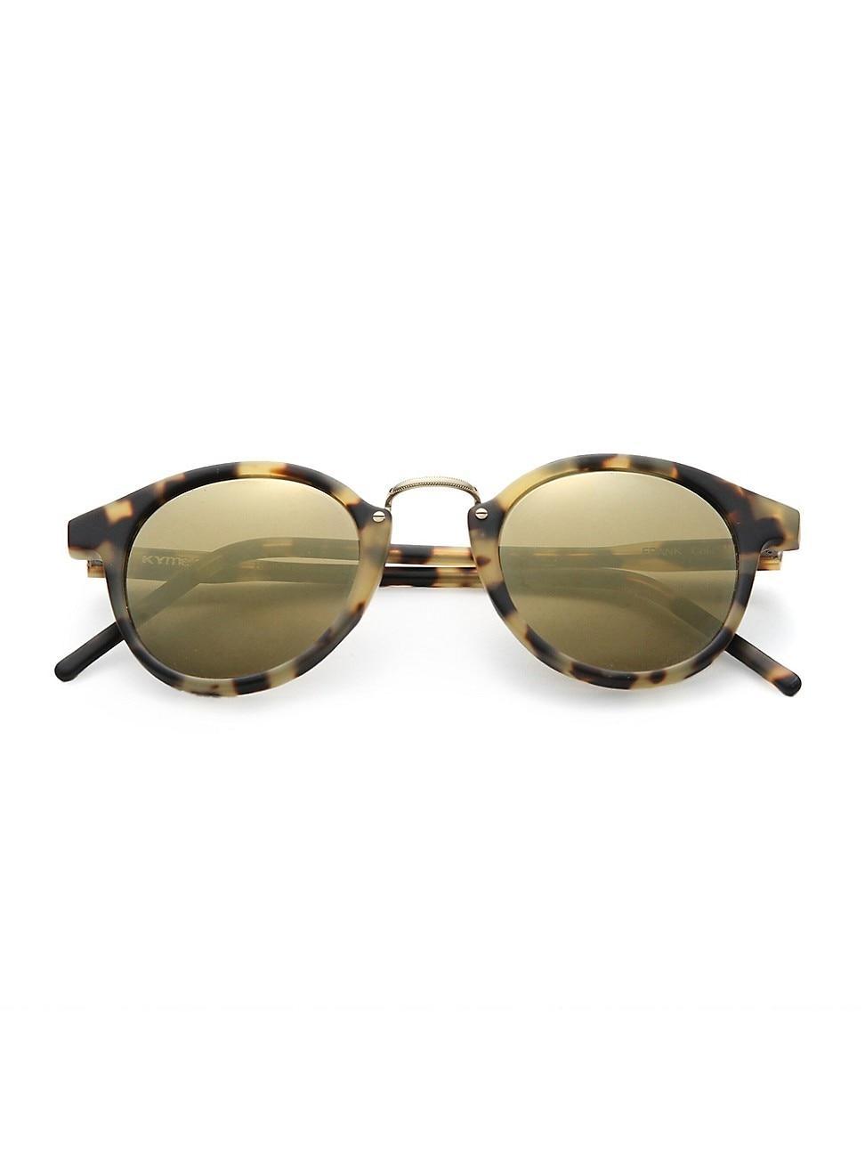 Mens Frank 46mm Round Monel Bridge Sunglasses Product Image