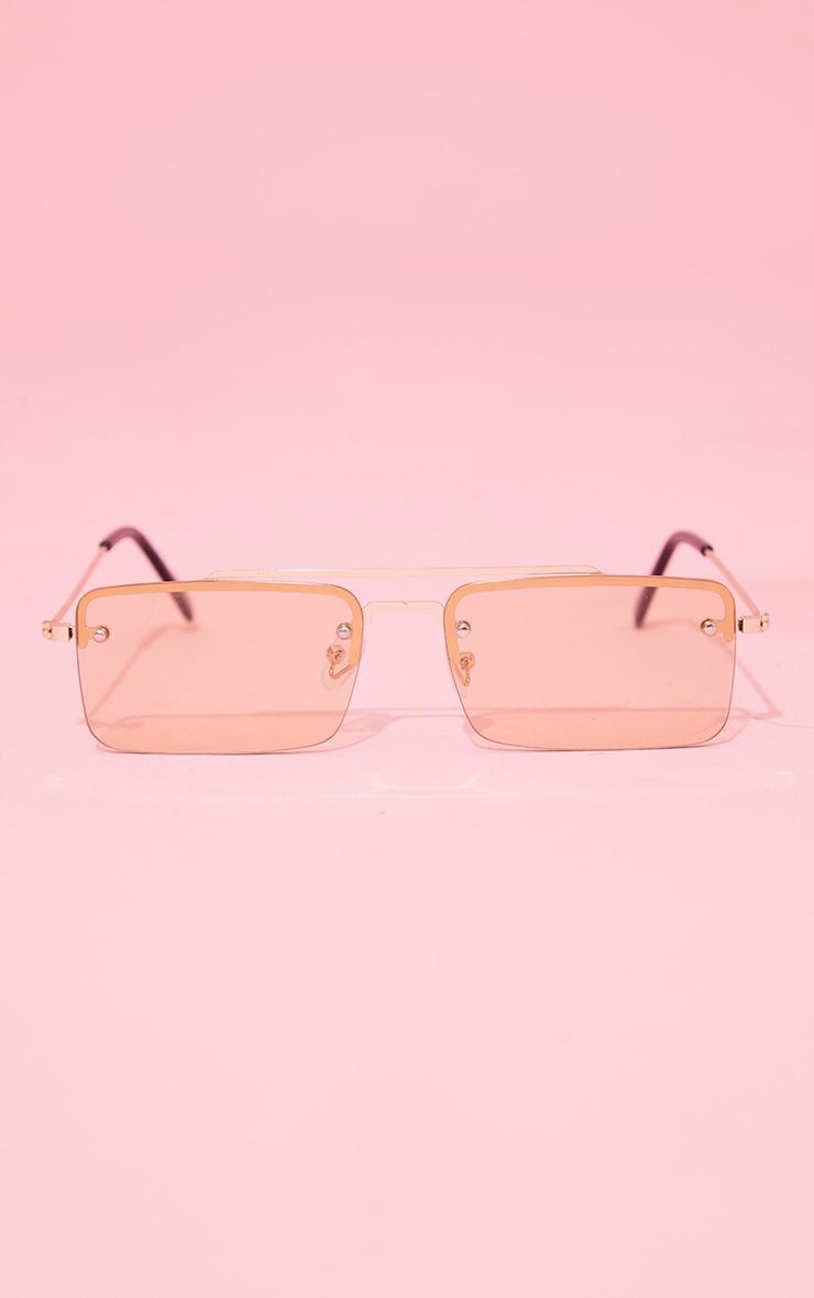 Brown Aviator Rectangular Sunglasses Product Image