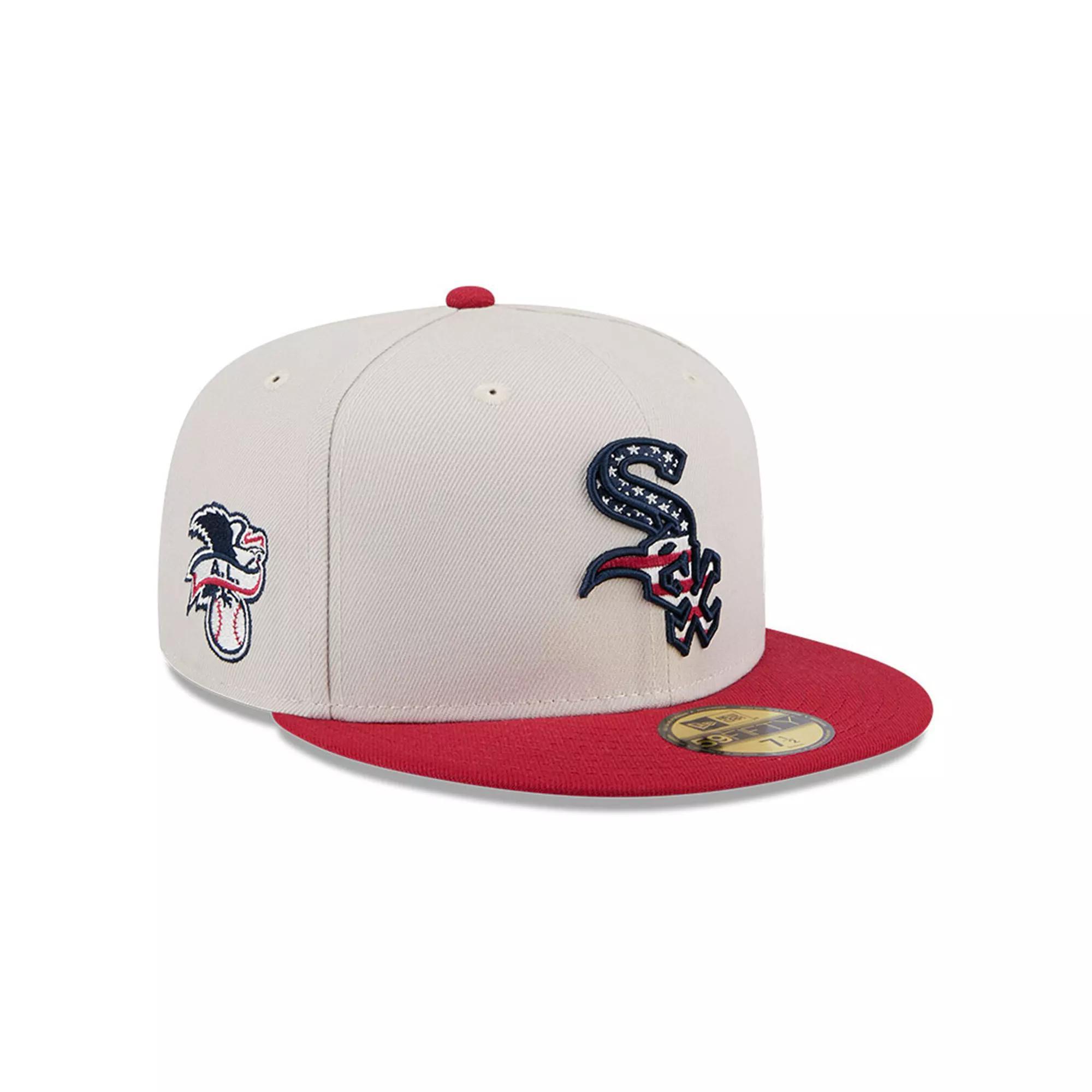 Men's New Era  Khaki/Red Chicago White Sox 2024 Fourth of July 59FIFTY Fitted Hat, Size: 7 1/4, Beig K Product Image