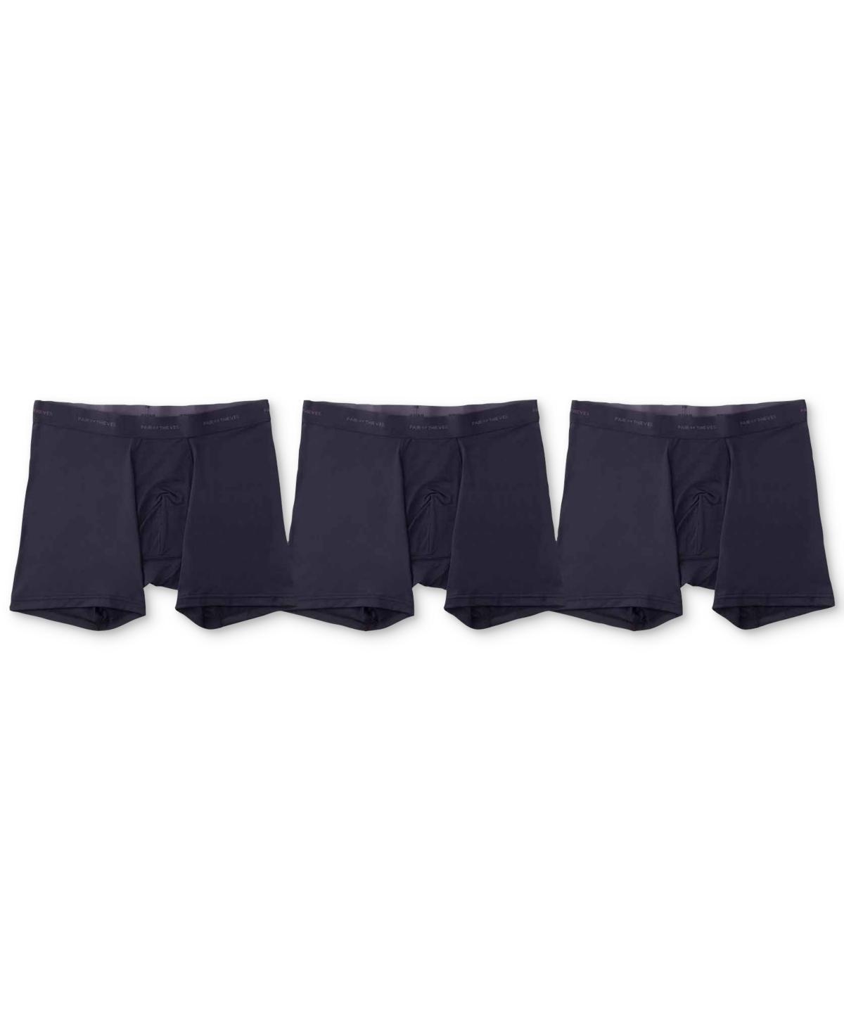 Pair of Thieves Men's Quick Dry Boxer Briefs 3pk - Black M: Mid Rise, Knit Fabric, Machine Washable, Medium Size Product Image
