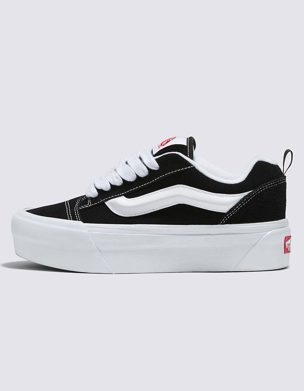 VANS Knu Stack Womens Platform Shoes - BLK/WHT Product Image