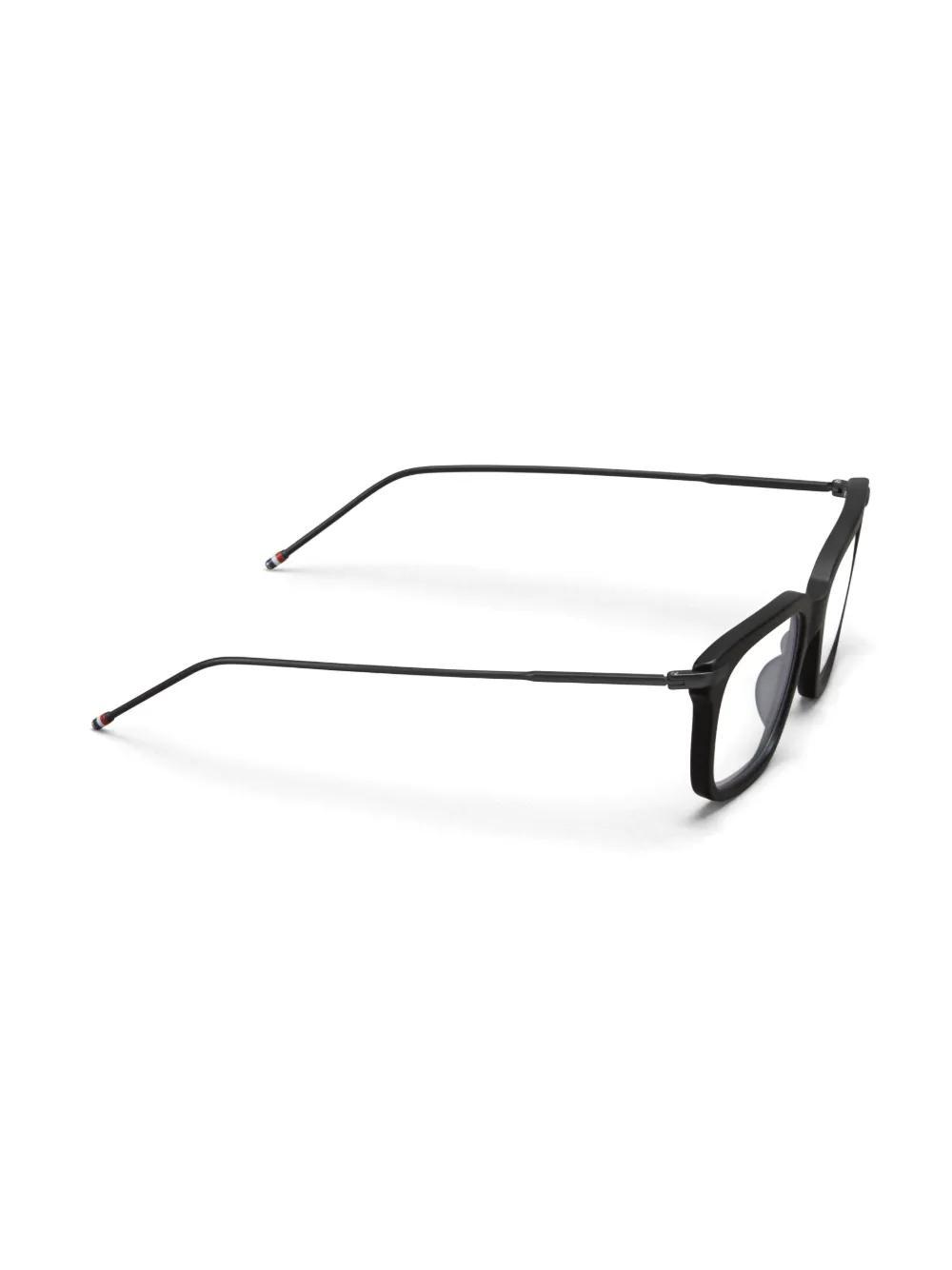 THOM BROWNE Rectangular-frame Metal Glasses In Black Product Image