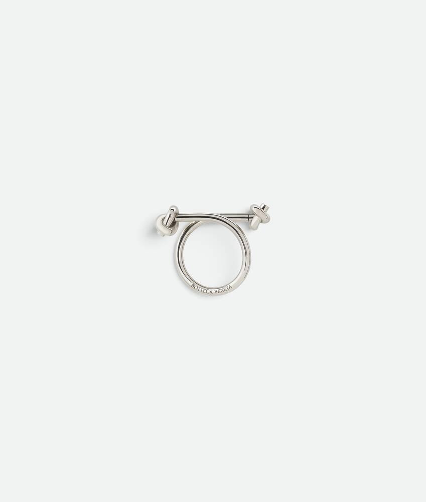 Men's Metallic Key Ring in Silver Product Image