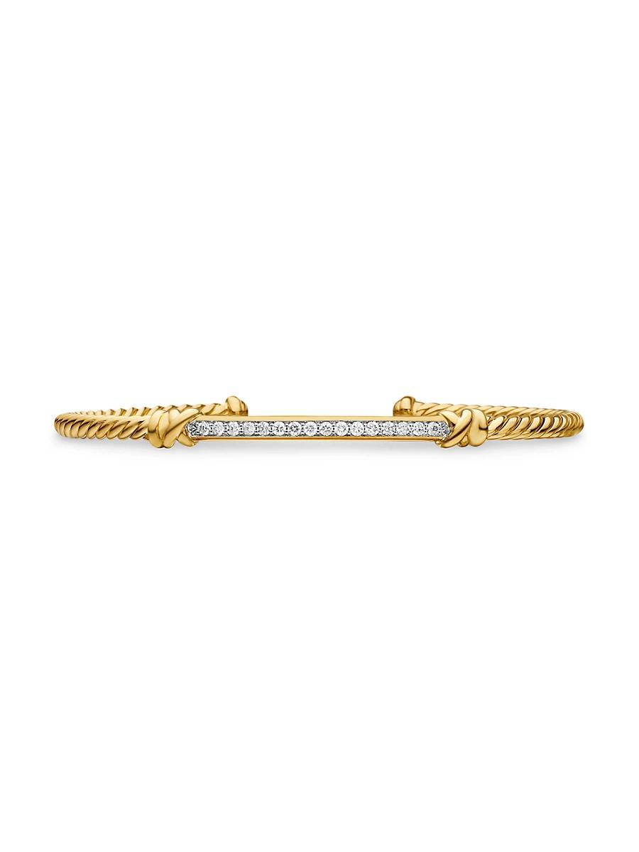 David Yurman Petite Helena Two Station Wrap Bracelet in 18K Yellow Gold with Diamonds Product Image