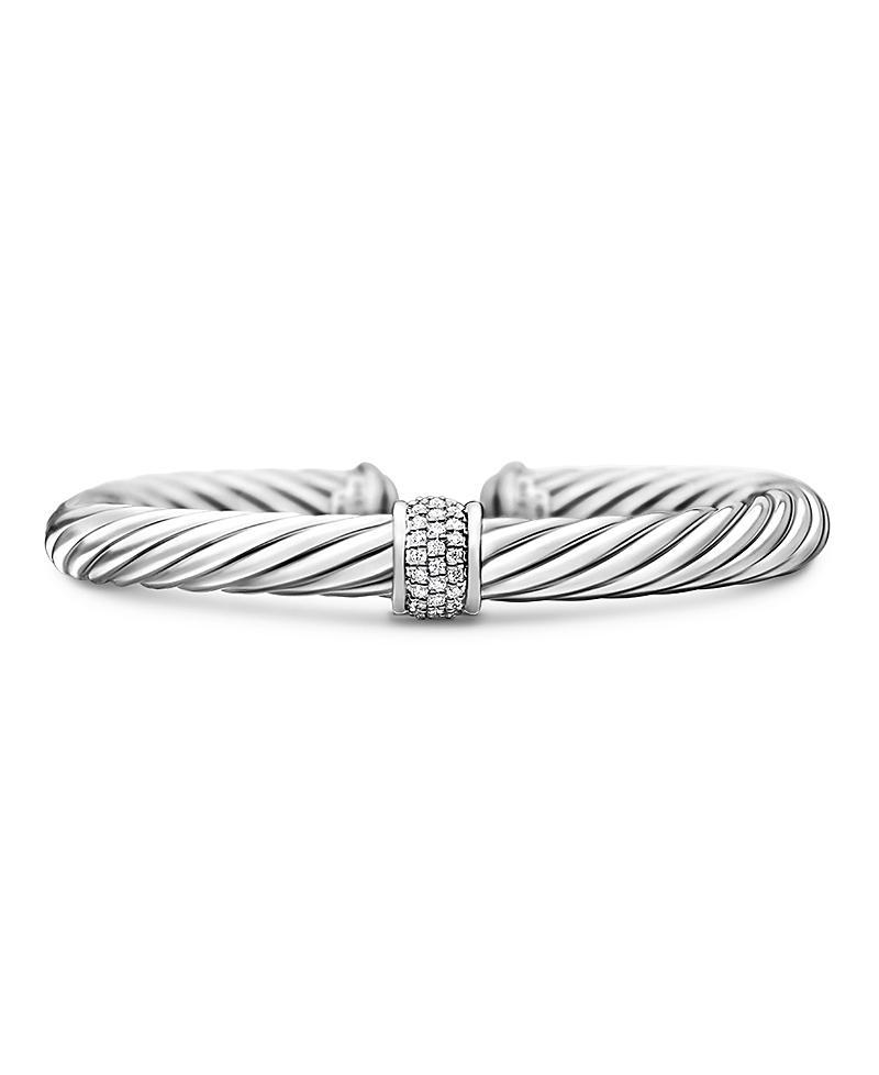 Womens Cable Classics Bracelet with Pav Diamond Station Product Image